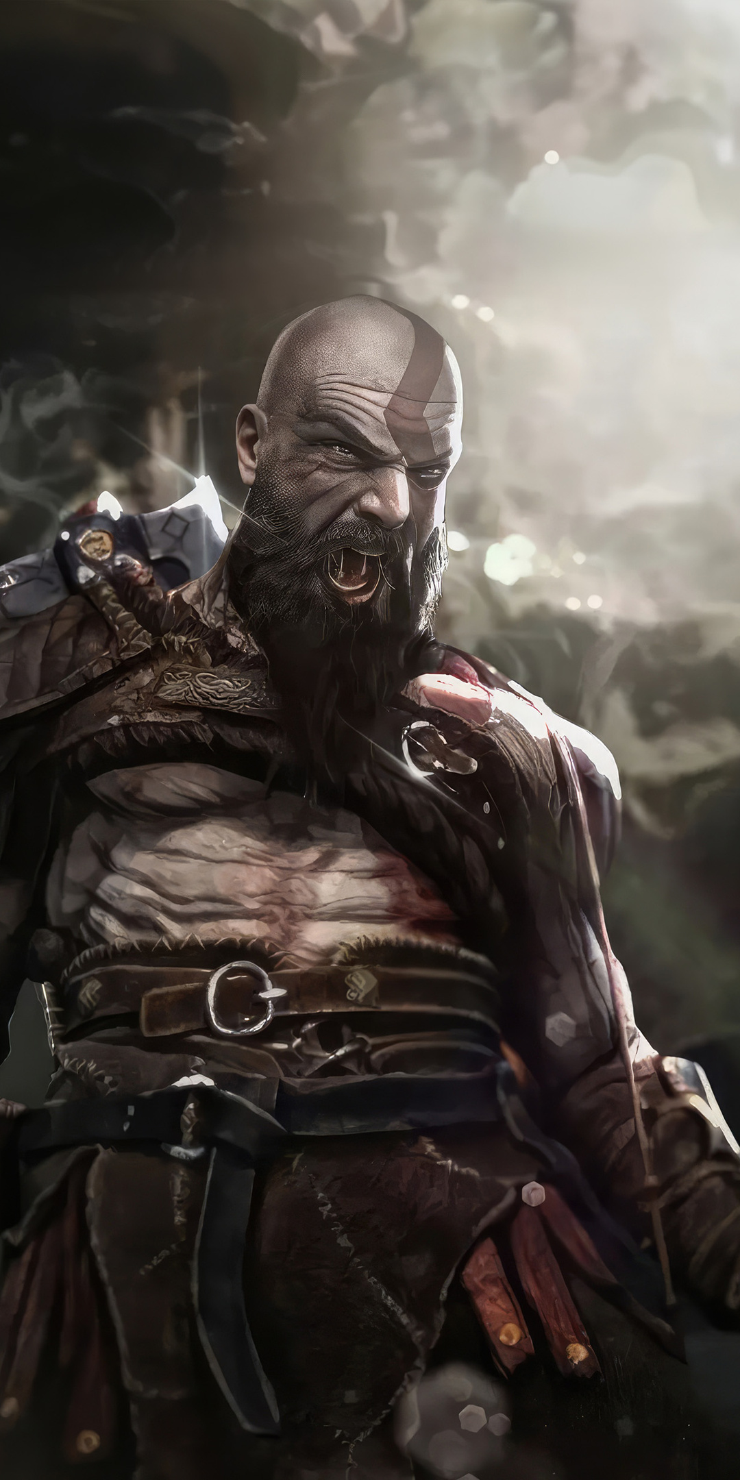 1080x2160 The Angry Kratos God Of War 5k One Plus 5T,Honor 7x,Honor ...