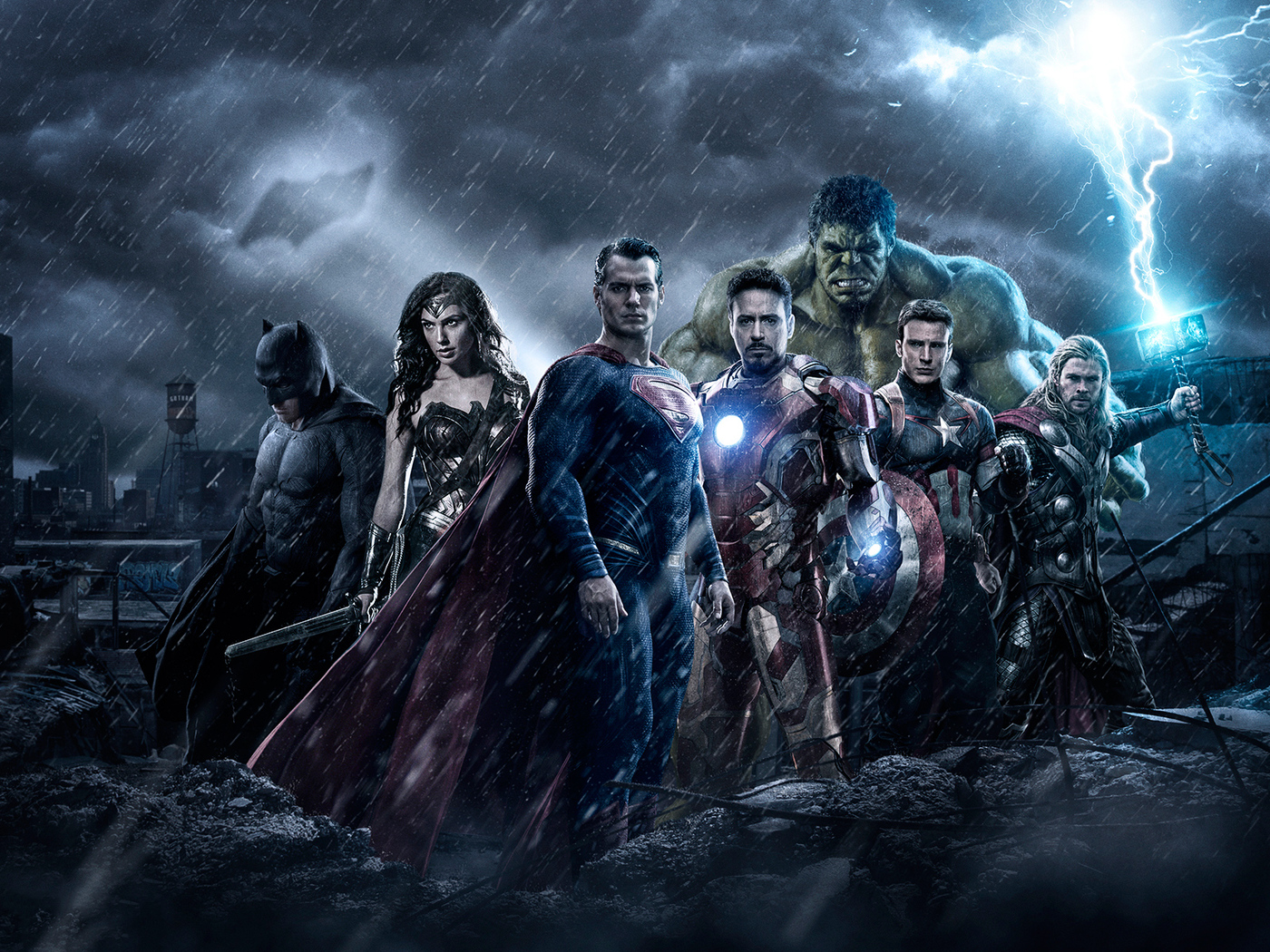 The Avengers Vs Justice League Wallpaper In 1400x1050 Resolution