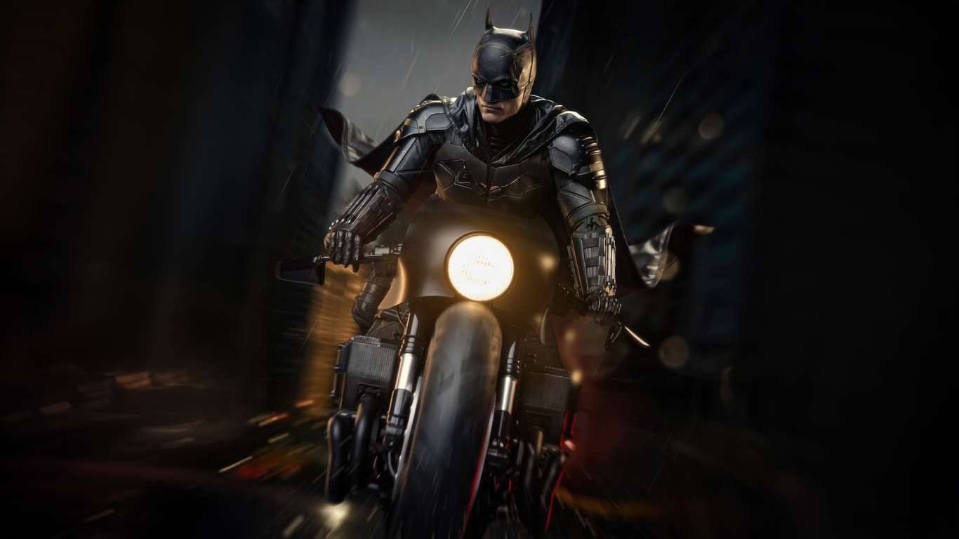 1366x768 The Batman Batcycle Escapade Laptop HD ,HD 4k Wallpapers ...