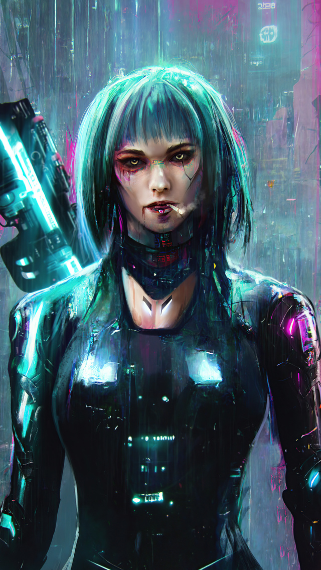 640x1136 The Cyberpunk Assassin Girl 4k Iphone 55c5sse Ipod Touch Hd 4k Wallpapersimages 5190