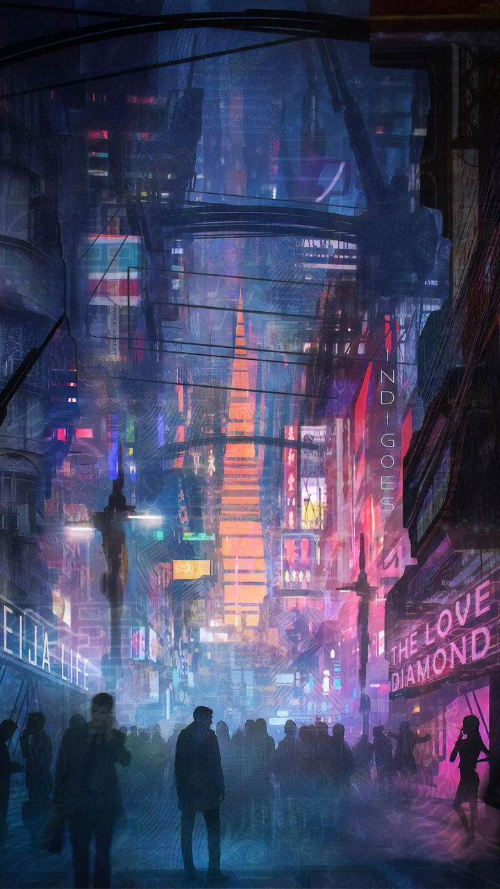 720x1280 Cyberpunk City 4k Moto G,X Xperia Z1,Z3 Compact,Galaxy S3