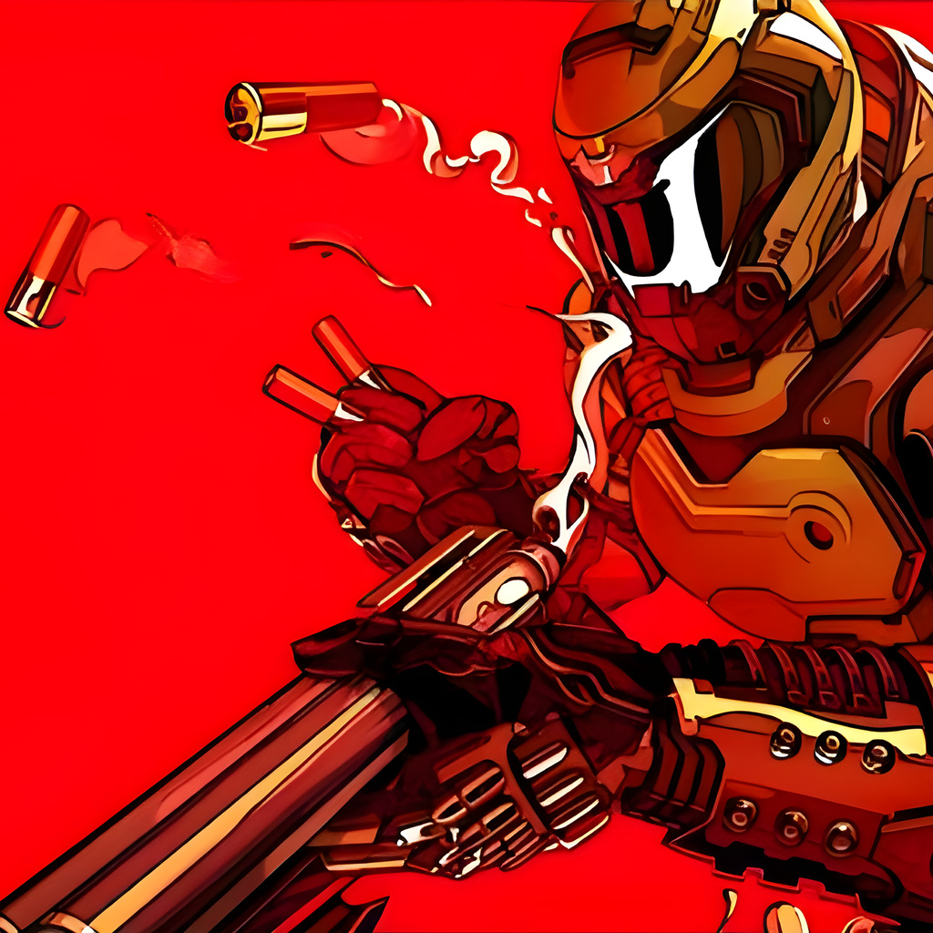 1024x1024 The Doom Slayer Reloading His Super Shotgun 1024x1024 ...