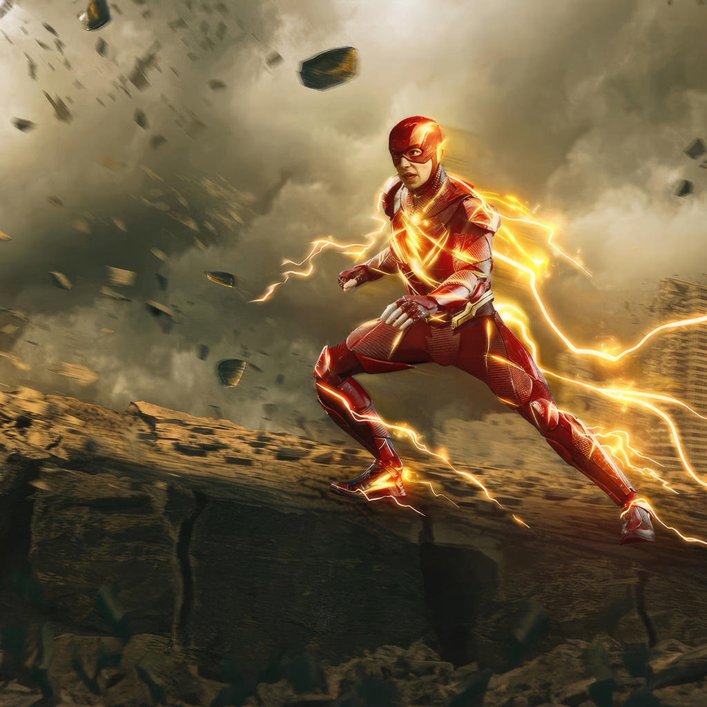 1024x1024 The Flash Blazing Run 1024x1024 Resolution HD 4k Wallpapers ...