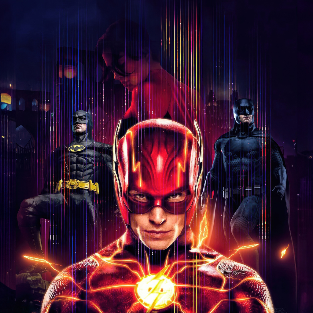 1024x1024 The Flash Meeting With Batman 1024x1024 Resolution HD 4k ...