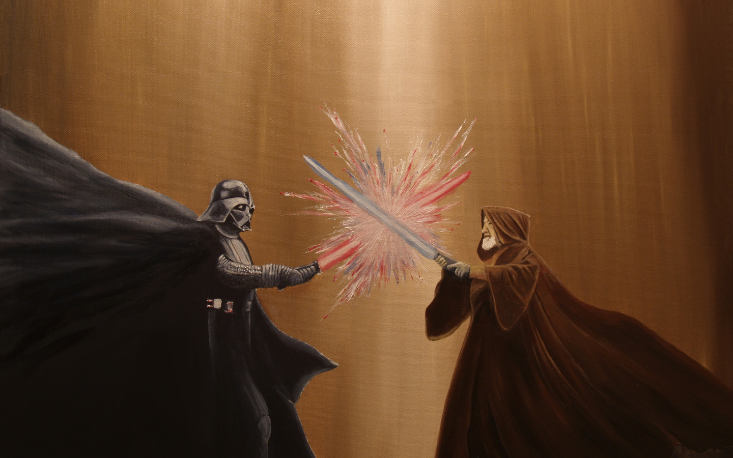 1440x900 The Last Battle Darth Vader Obi Wan Star Wars 1440x900 ...