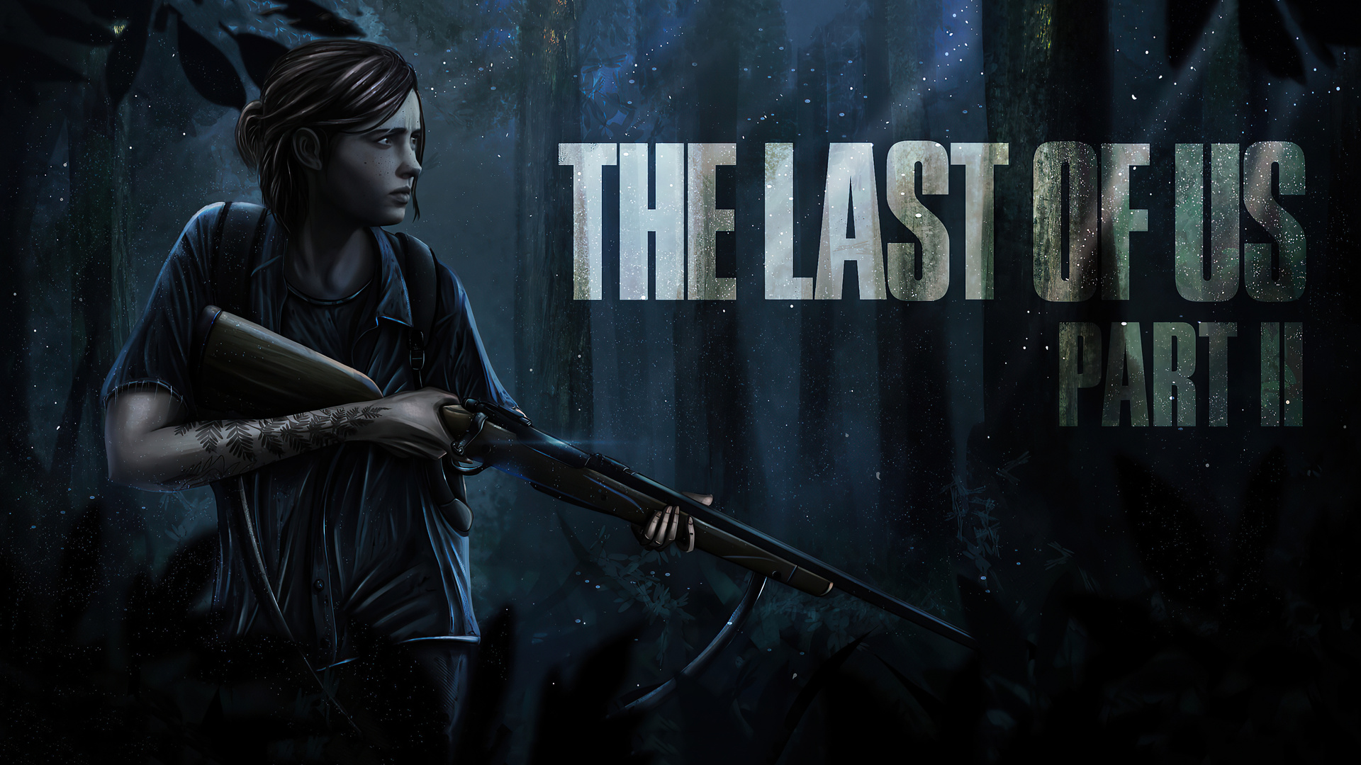 Ellie The Last Of Us Part 2 Monochrome Poster Wallpaper 4K