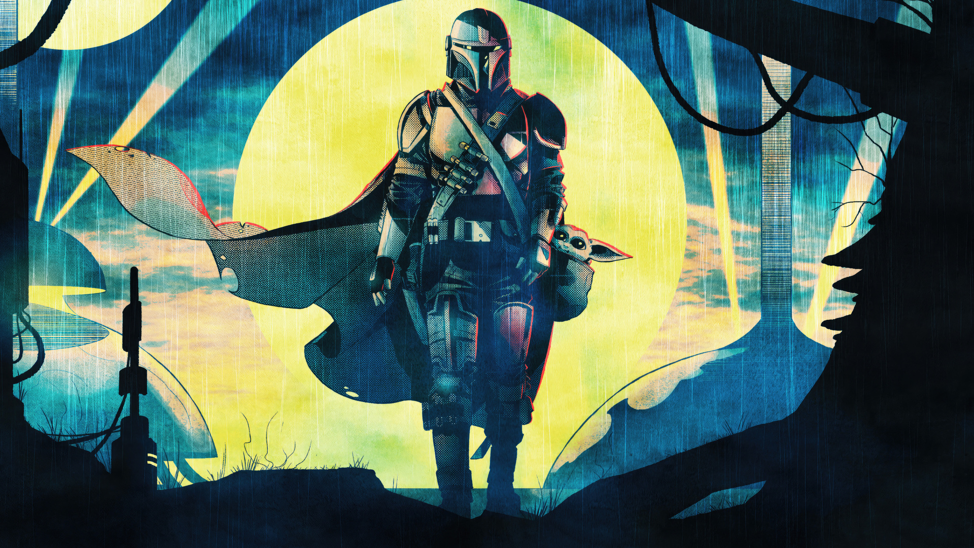 1920x1080 The Mandalorian And Baby Yoda Laptop Full HD 1080P ,HD 4k Wallpapers,Images