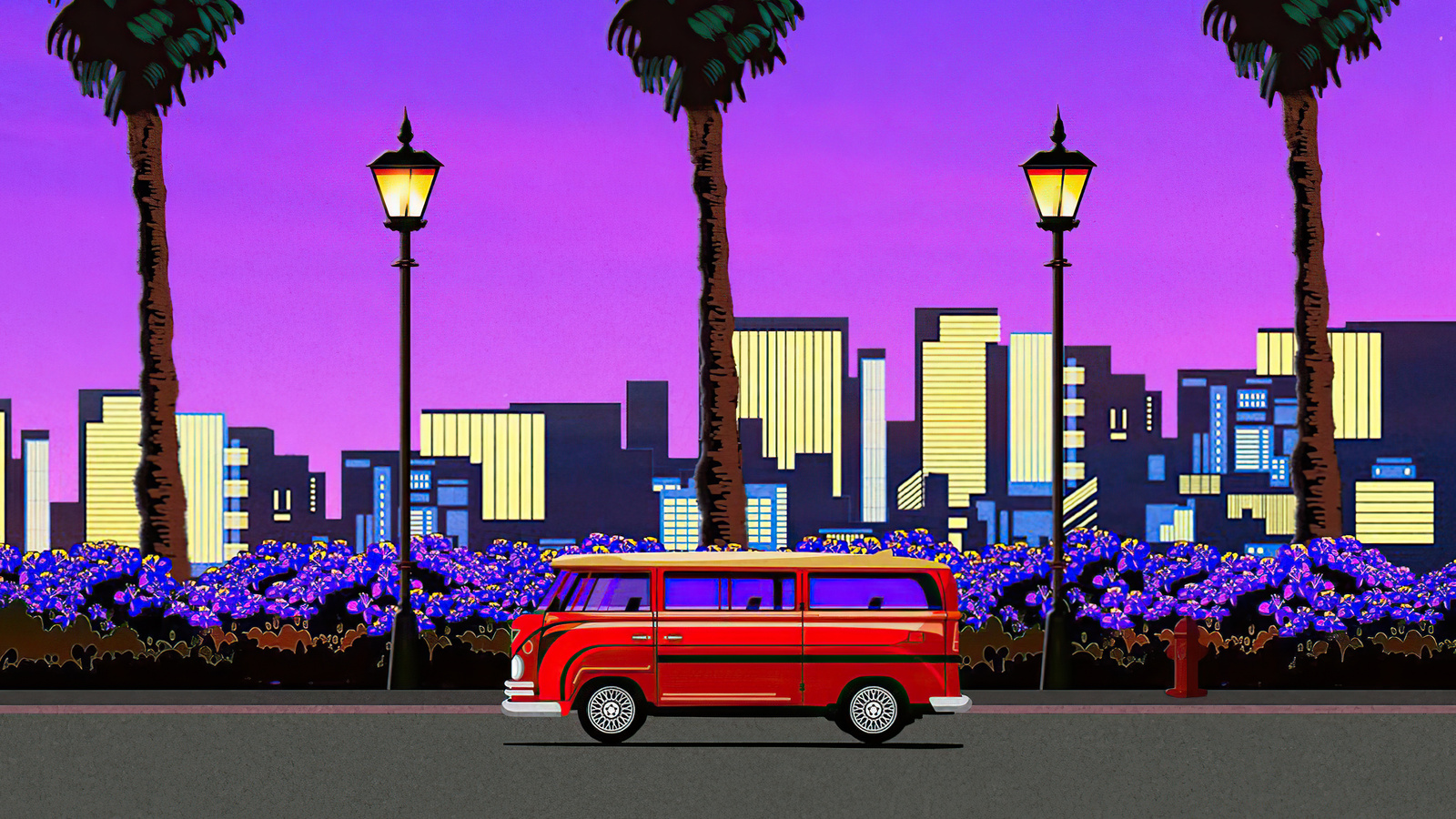 1600x900 The Midnight Sky Vaporwave Aesthetic Wallpaper,1600x900