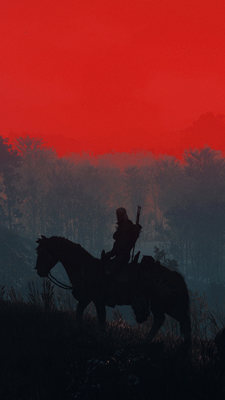 750x1334 The Witcher 3 Geralt Silhouette iPhone 6, iPhone 6S, iPhone 7 ...