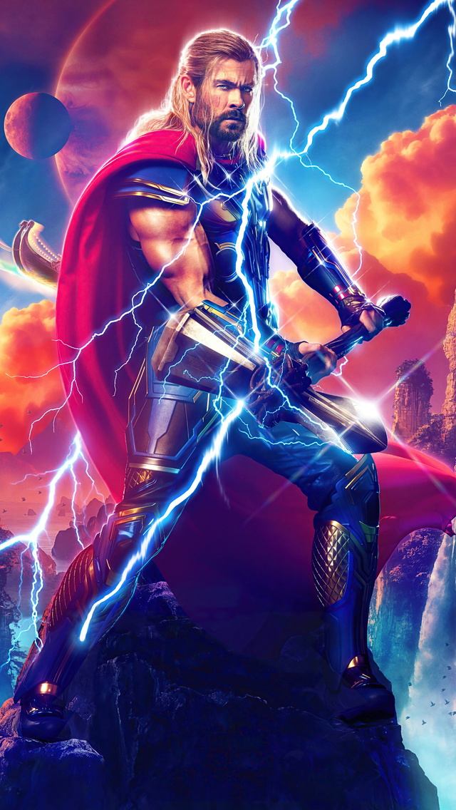 640x1136 Thor In Love And Thunder 5k iPhone 5,5c,5S,SE ,Ipod Touch HD