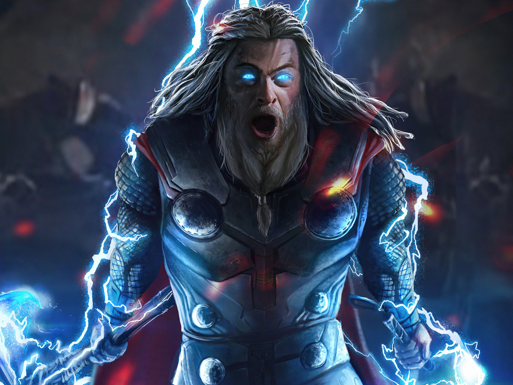 1024x768 Thor With Mjolnir And Stormbreaker 5k 1024x768 Resolution ...