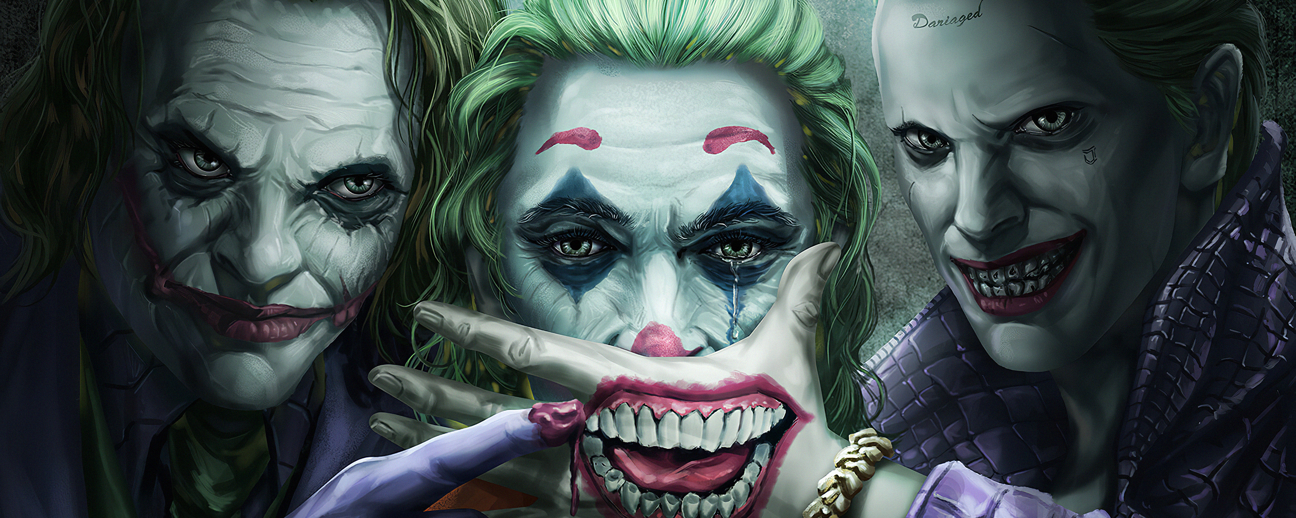 Three Jokers Wallpaper In 2560x1024 Resolution