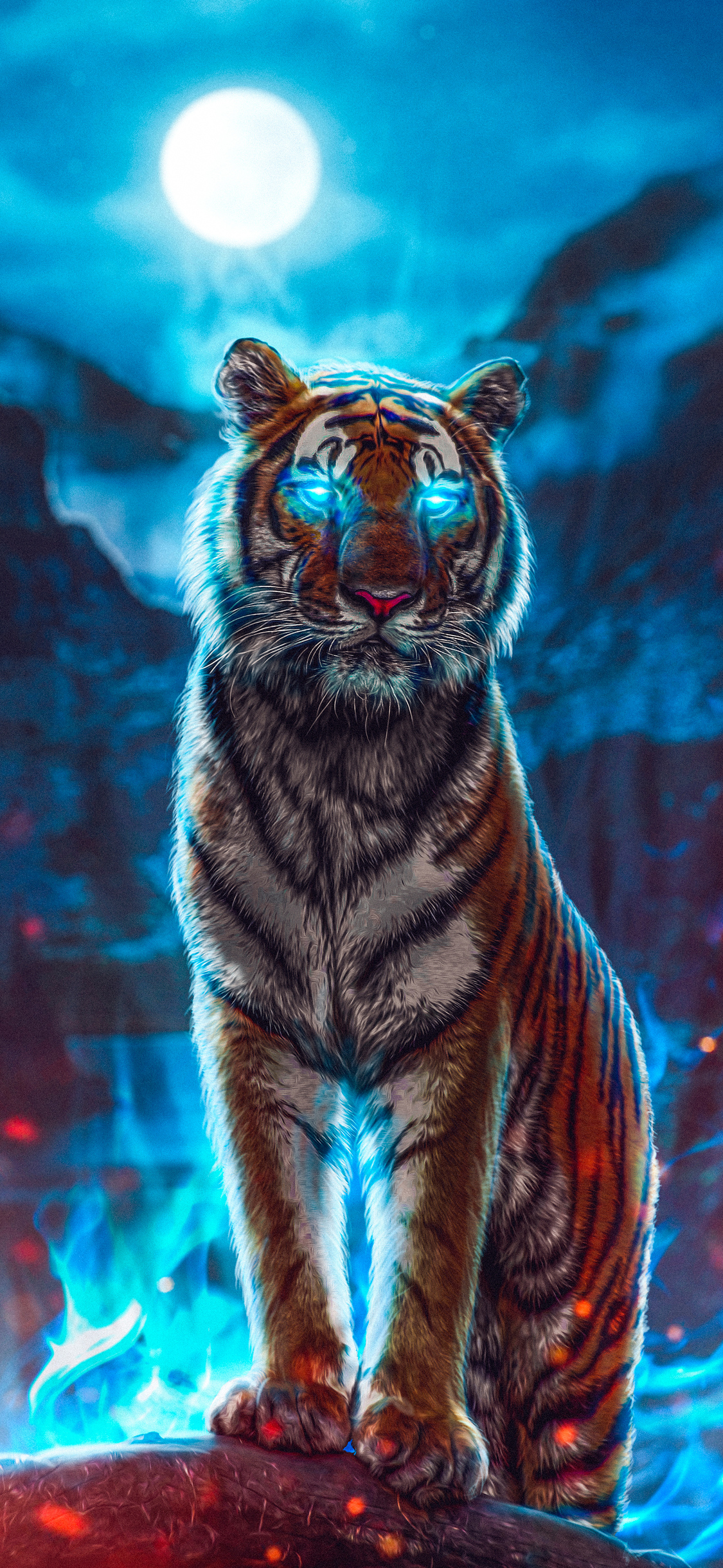 1125x2436 Tiger Glowing Eyes Iphone XS,Iphone 10,Iphone X HD 4k Wallpapers,  Images, Backgrounds, Photos and Pictures