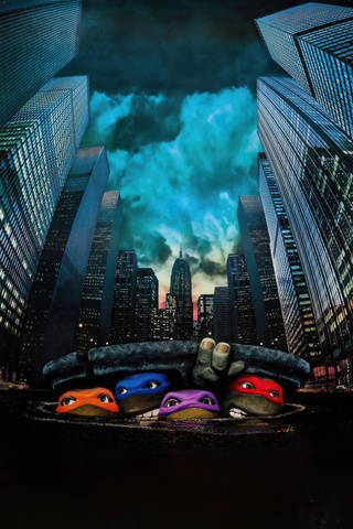 320x480 Tmnt Coming Out From The Gutter Apple Iphone,iPod Touch,Galaxy ...