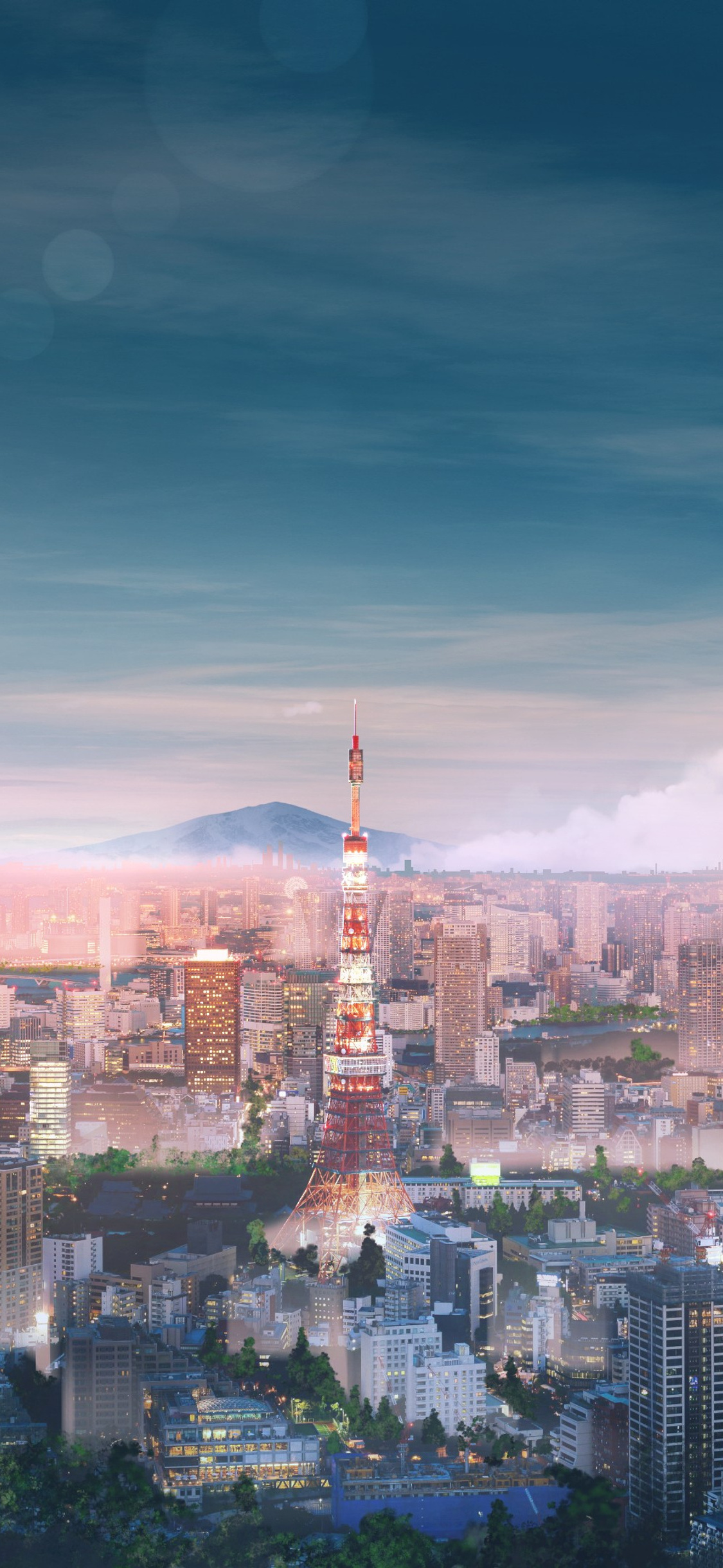 HD wallpaper anime landscape urban sky clouds city Tokyo Tokyo  Tower  Wallpaper Flare