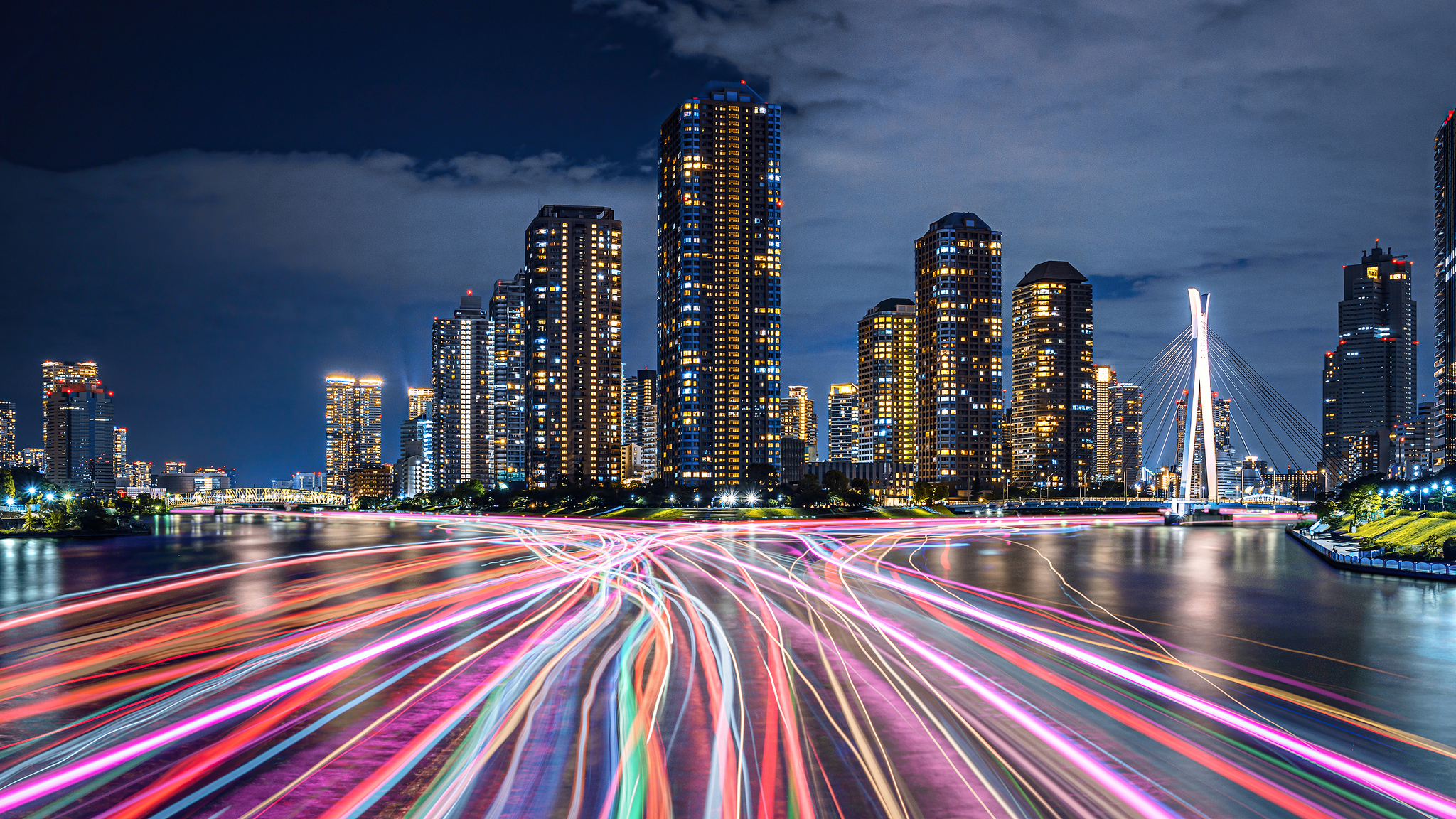 2048x1152 Tokyo Light Trails 2048x1152 Resolution HD 4k Wallpapers, Images,  Backgrounds, Photos and Pictures