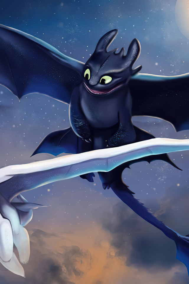 640x960 Toothless And Light Fury Art 5k iPhone 4, iPhone 4S HD 4k