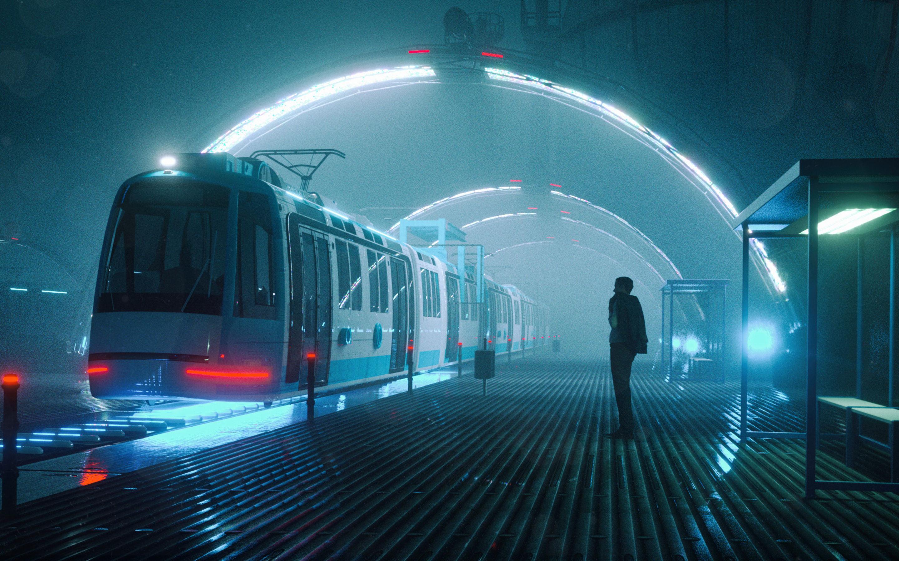 Включи живую станцию. Cyberpunk 2077 поезд. Платформа киберпанк. Монорельс киберпанк. Поезд будущего.