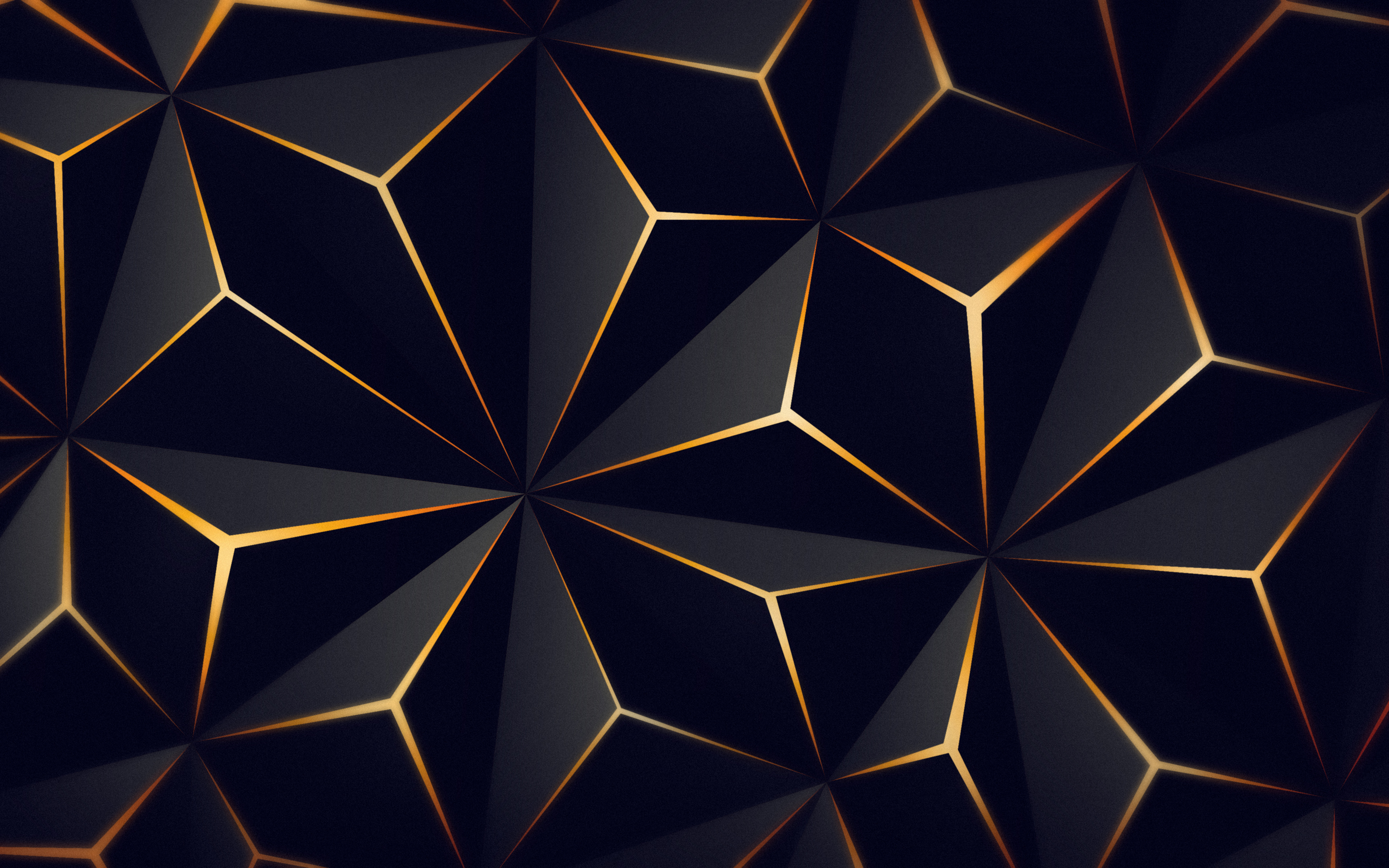 3840x2400 Triangle Solid Black Gold 4k 4K ,HD 4k Wallpapers,Images