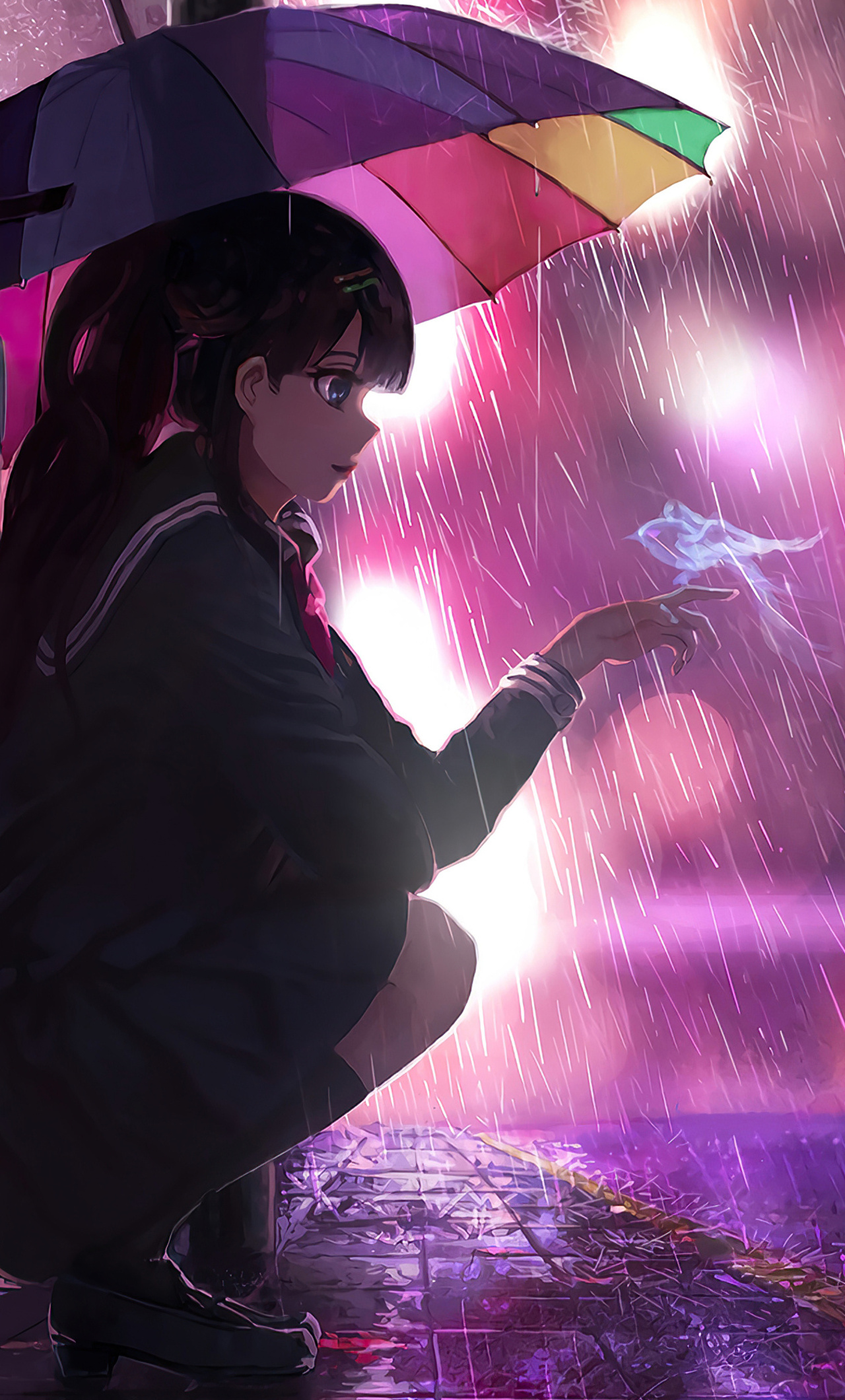 1280x2120 Umbrella Rain Anime Girl 4k iPhone 6+ HD 4k Wallpapers, Images,  Backgrounds, Photos and Pictures