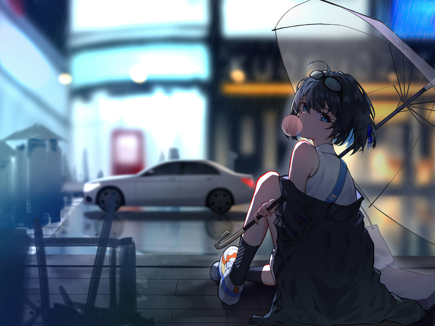 1400x1050 Umbrella Short Hair Anime Girl 5k Wallpaper,1400x1050 ...