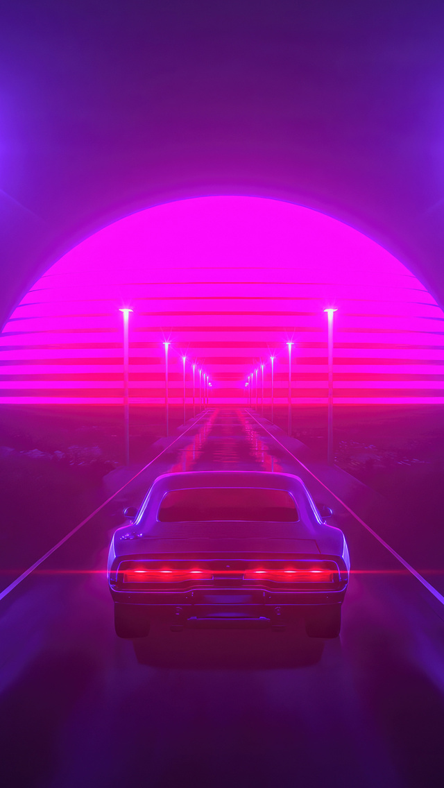 640x1136 Vapor Trails Synthwave Adventures In A Vintage Car iPhone 5,5c