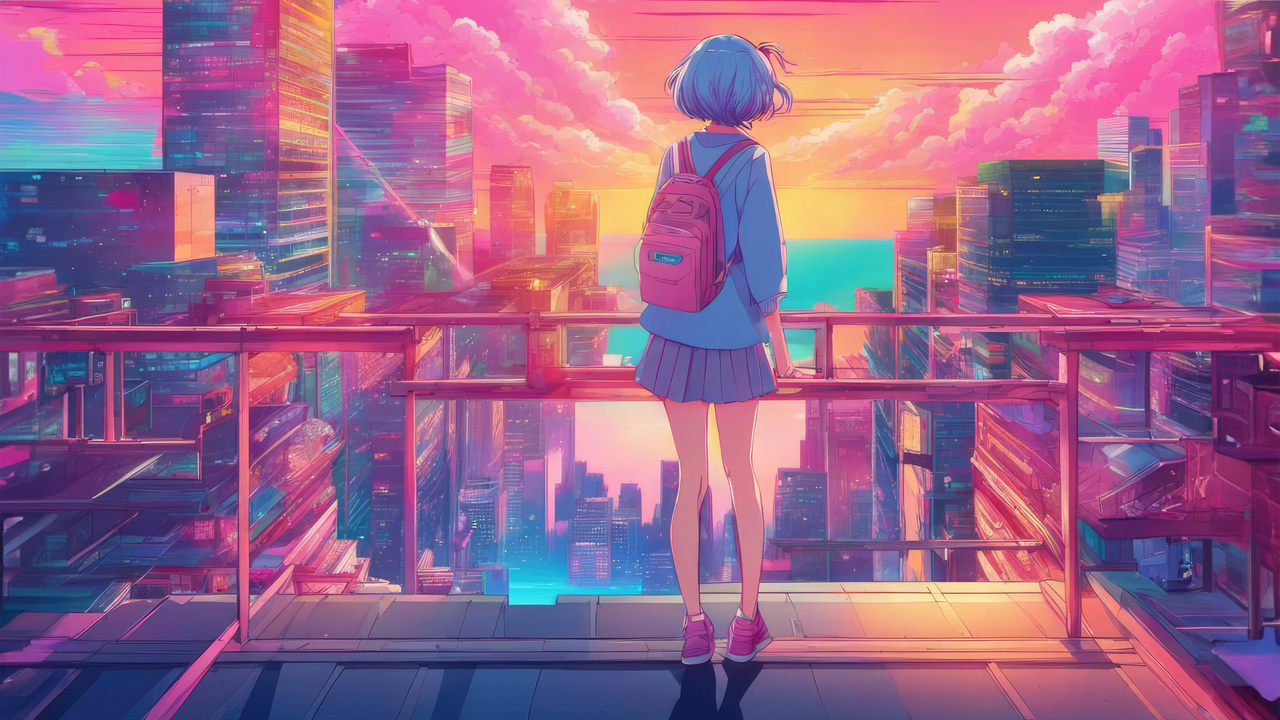 1280x720 Vaporwave Anime Girl 4k 720P ,HD 4k Wallpapers,Images ...