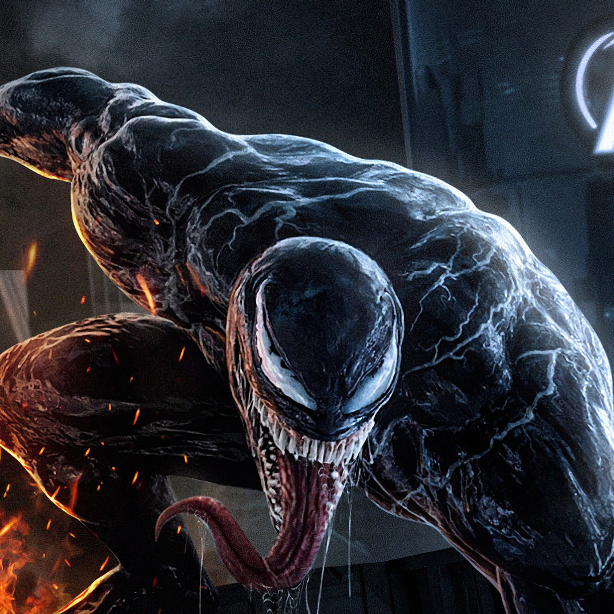 2048x2048 Venom Alongside Avengers Tower Ipad Air ,HD 4k Wallpapers ...