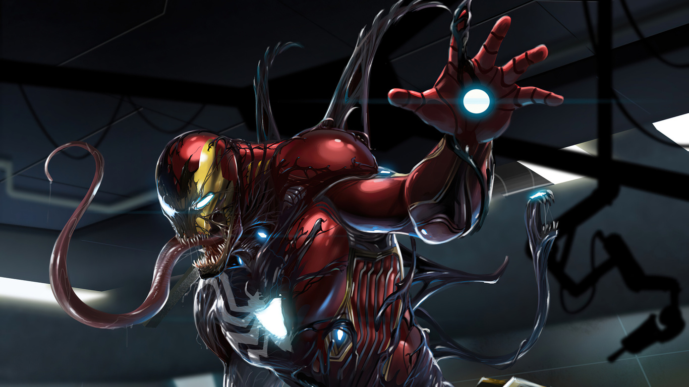 1366x768 Venom Invasion Of Ironman Base 4k Laptop Hd ,hd 4k Wallpapers 