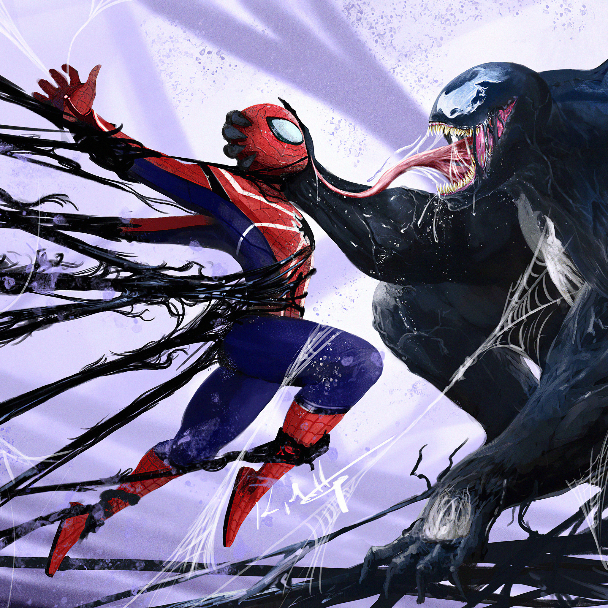 Venom Vs Spider Man In 2048x2048 Resolution. 