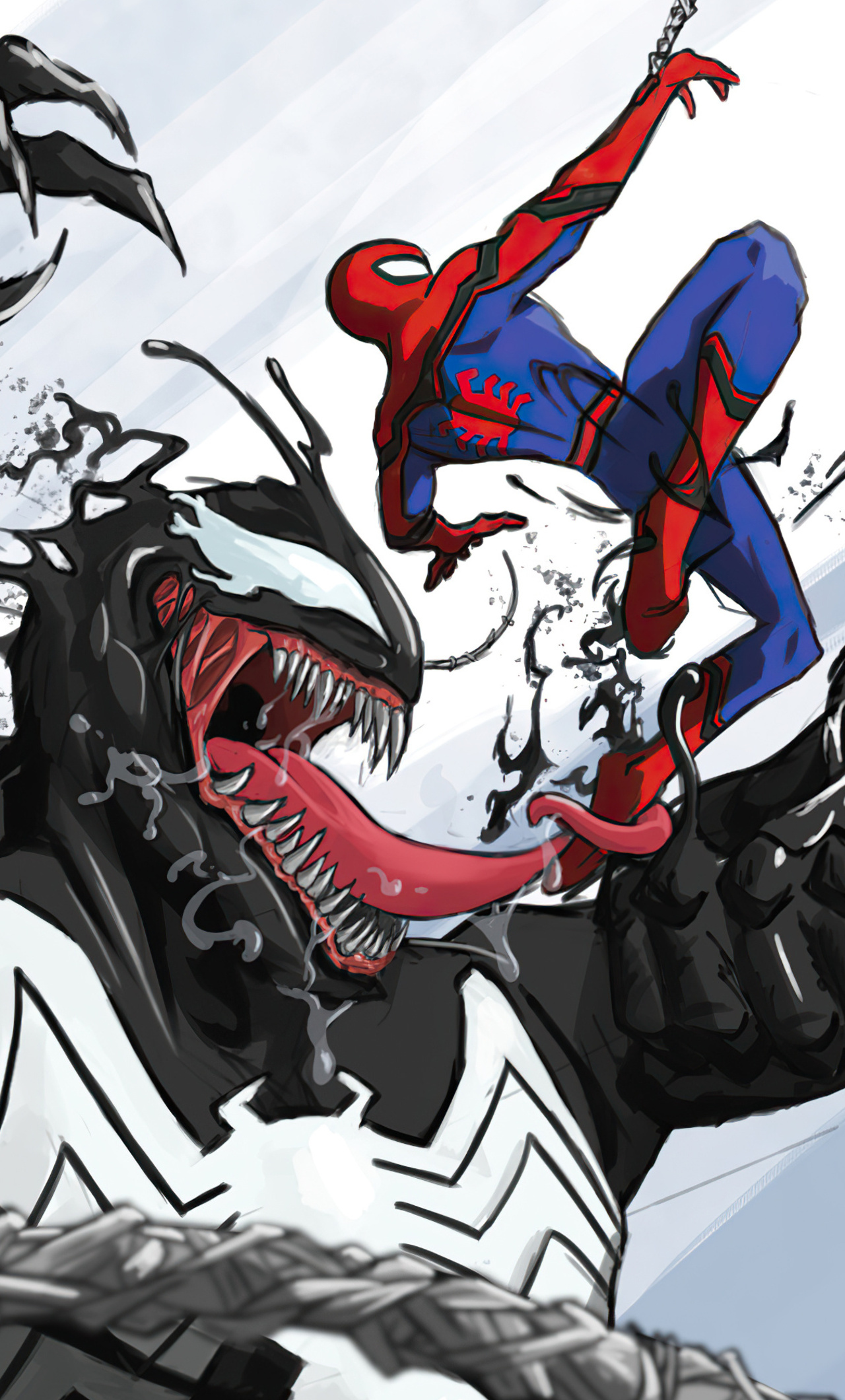 1280x2120 Venom Vs Spiderman Marvel Fan Art 4k iPhone 6+ HD 4k Wallpapers,  Images, Backgrounds, Photos and Pictures