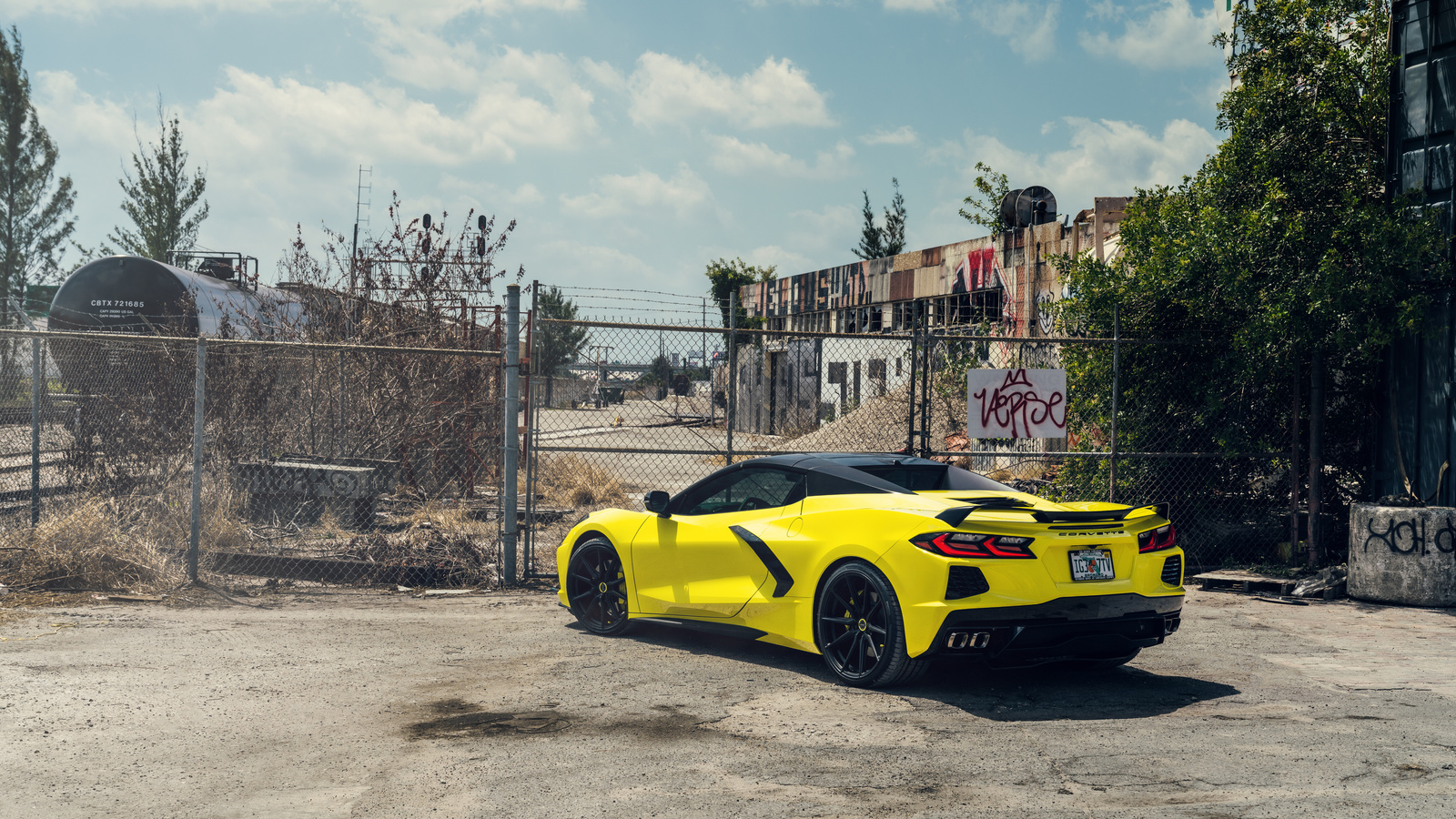 1600x900 Vossen Yellow And Black Corvette C8 1600x900 Resolution HD 4k ...