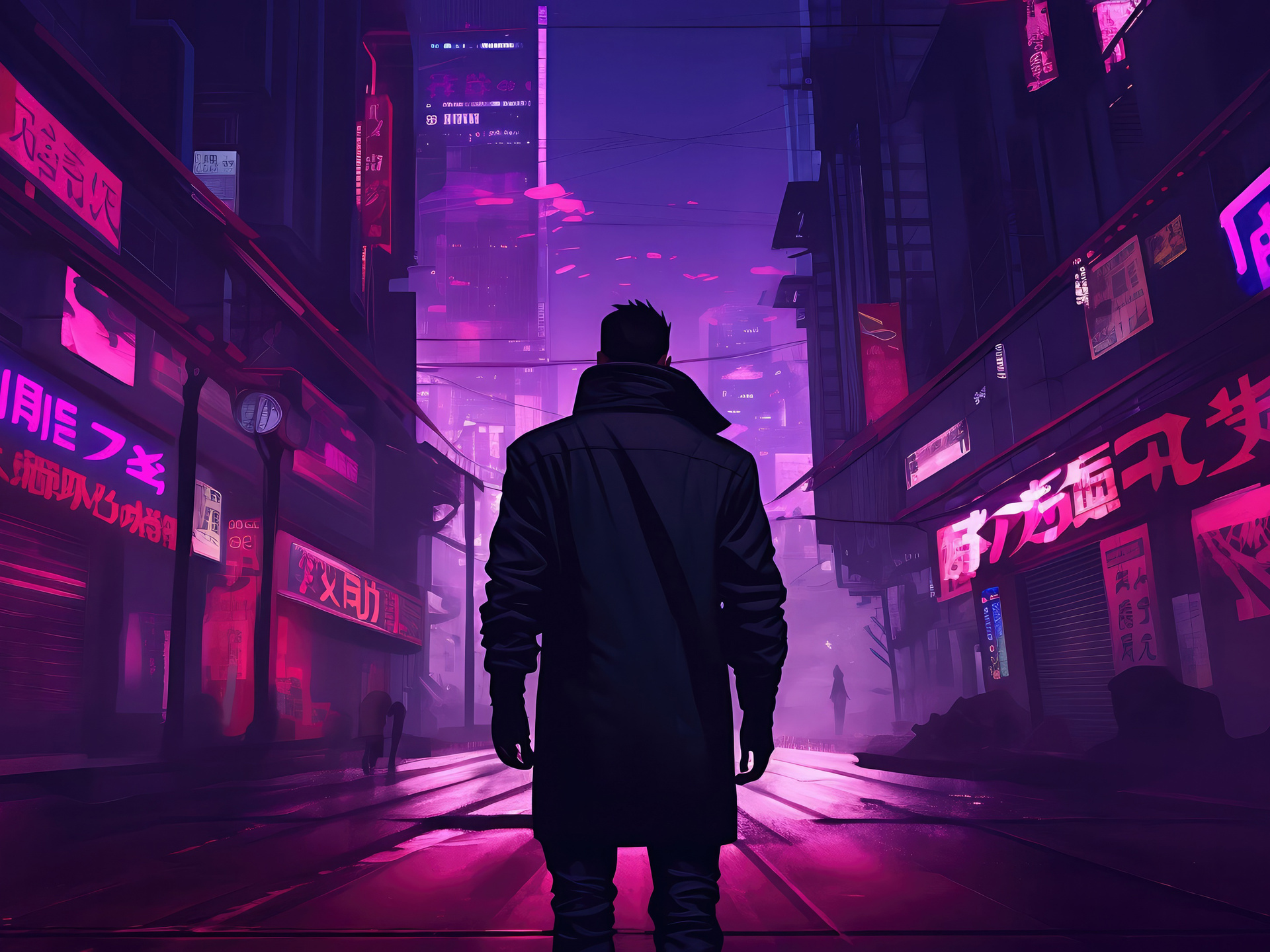 1920x1440 Walking In Street Synthwave 1920x1440 Resolution HD 4k ...