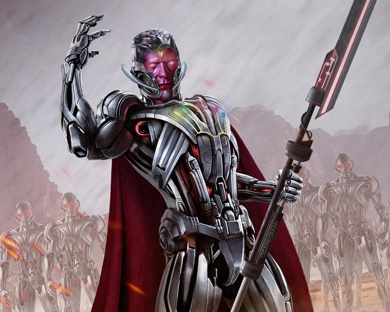 What If Ultron Vision With Army Wallpaper In 1280x1024 Resolution