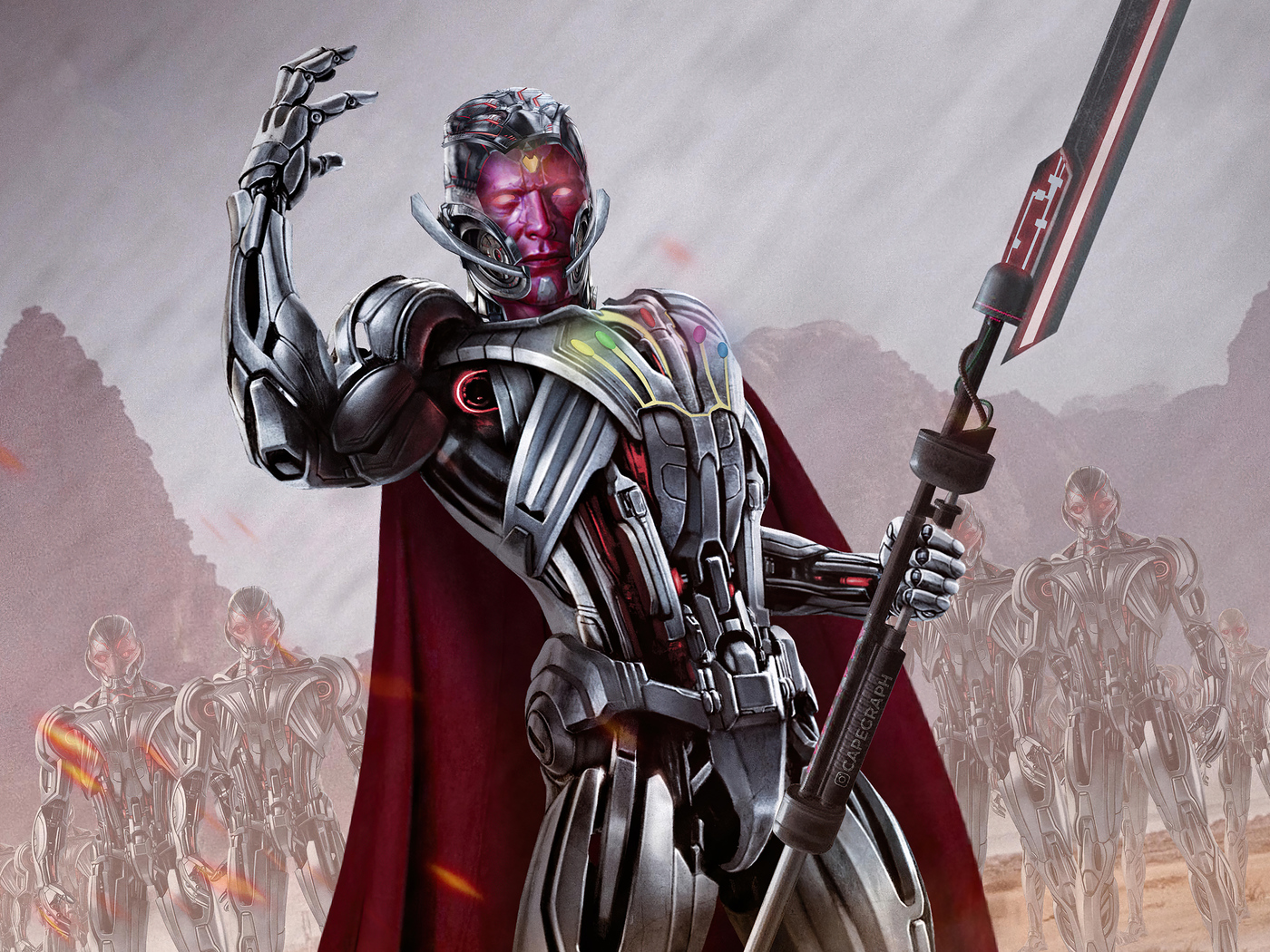 What If Ultron Vision With Army Wallpaper In 1400x1050 Resolution