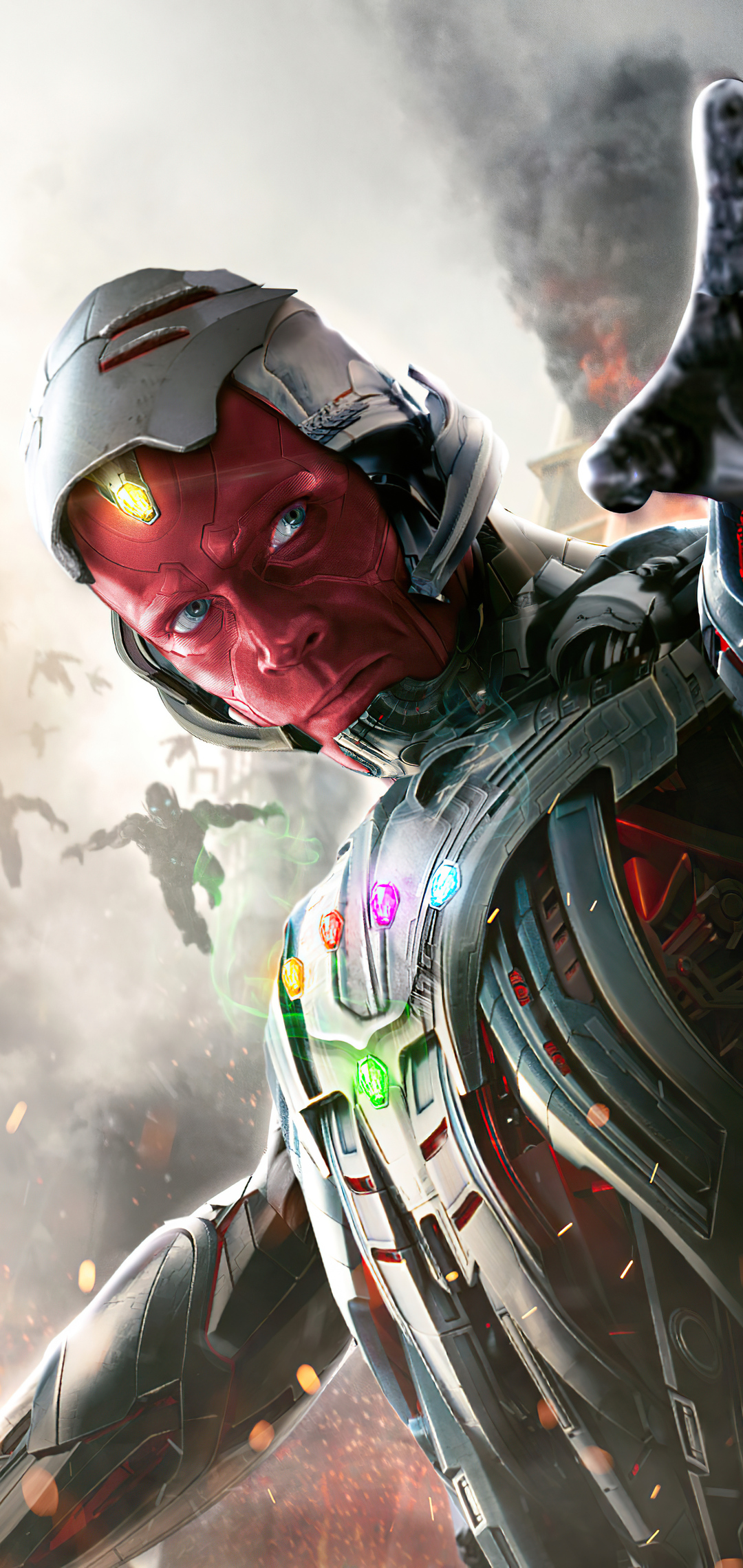 What If Vision Ultron Wallpaper In 1080x2280 Resolution