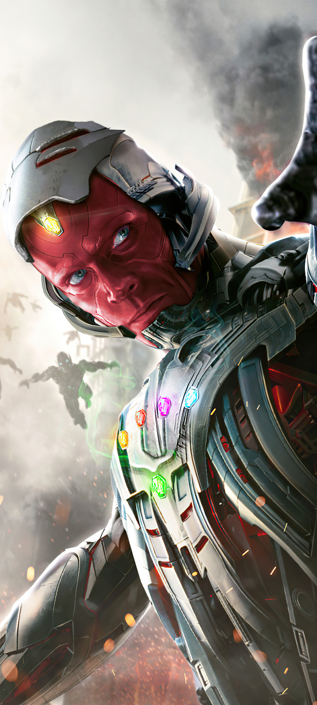 What If Vision Ultron Wallpaper In 1080x2400 Resolution