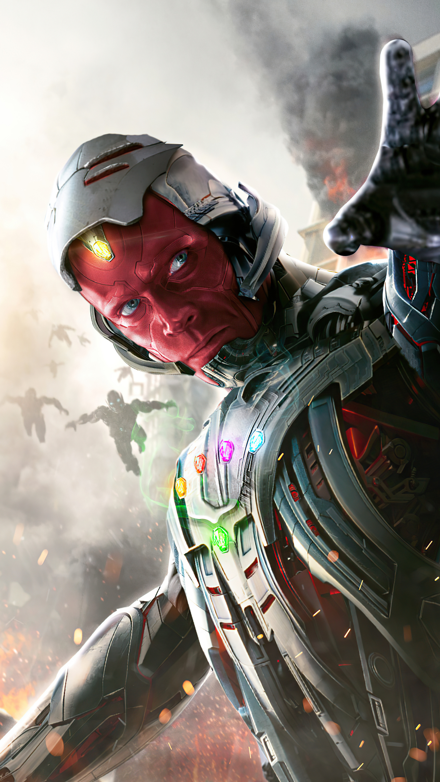 What If Vision Ultron Wallpaper In 1440x2560 Resolution