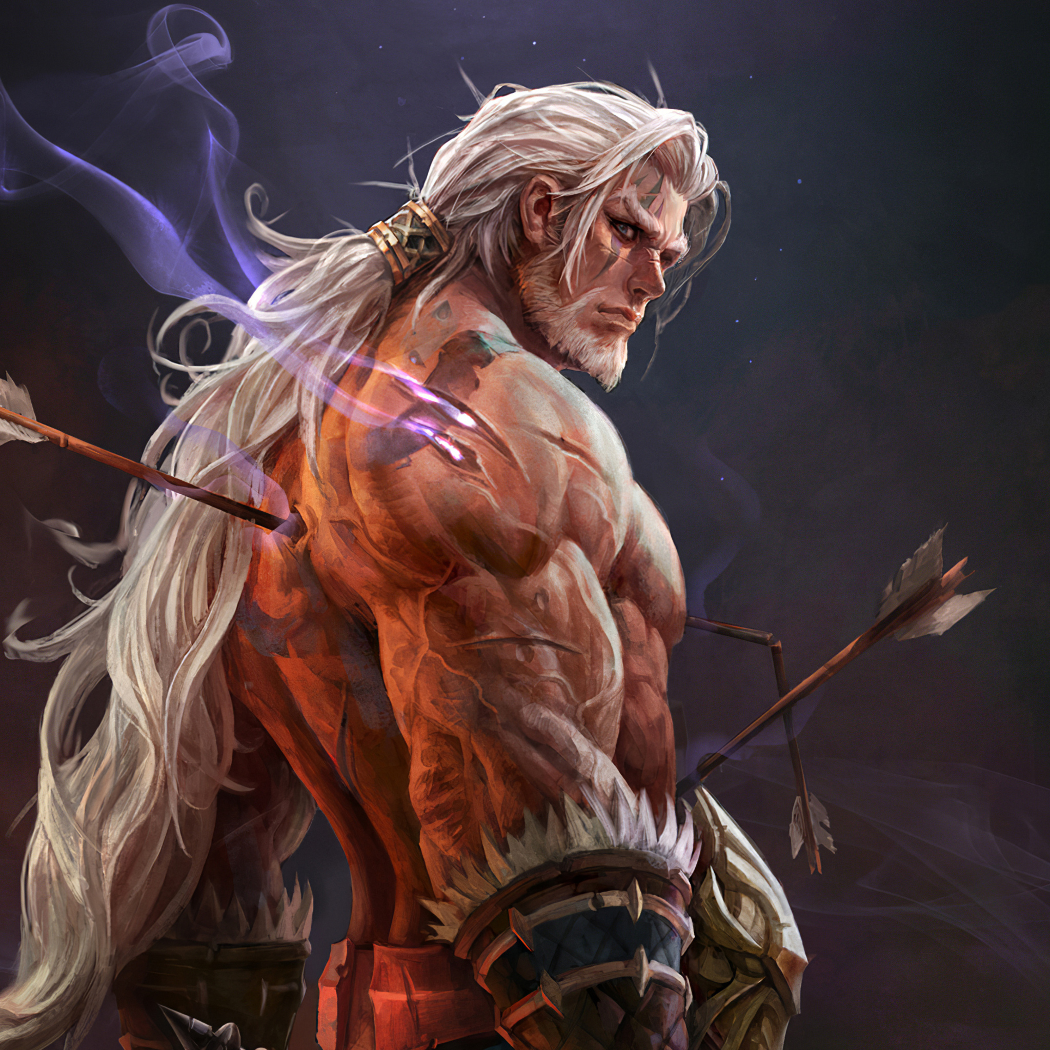 2048x2048 White Hair Warrior 4k Ipad Air HD 4k Wallpapers, Images,  Backgrounds, Photos and Pictures