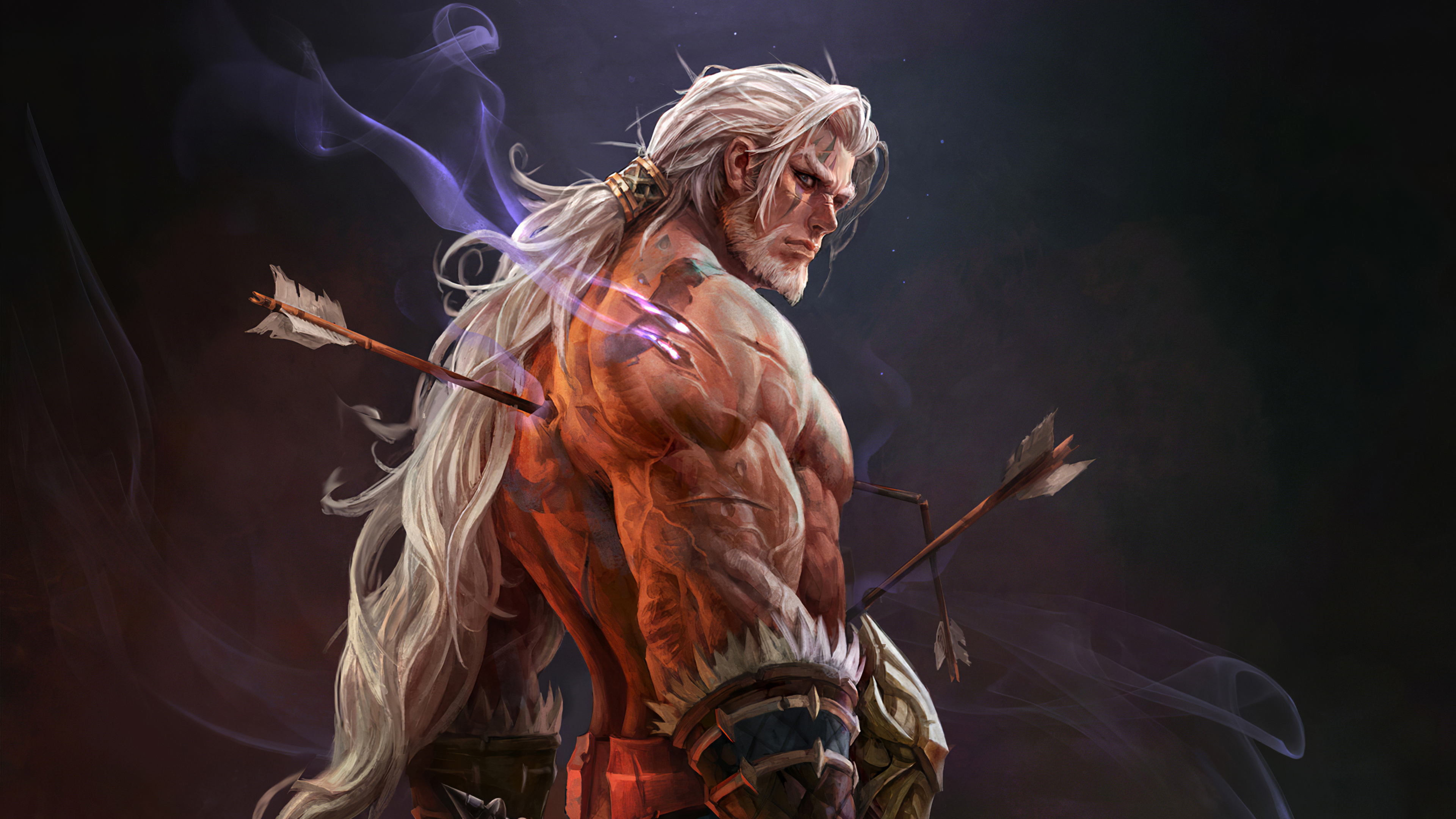 3840x2160 White Hair Warrior 4k 4k HD 4k Wallpapers, Images, Backgrounds,  Photos and Pictures