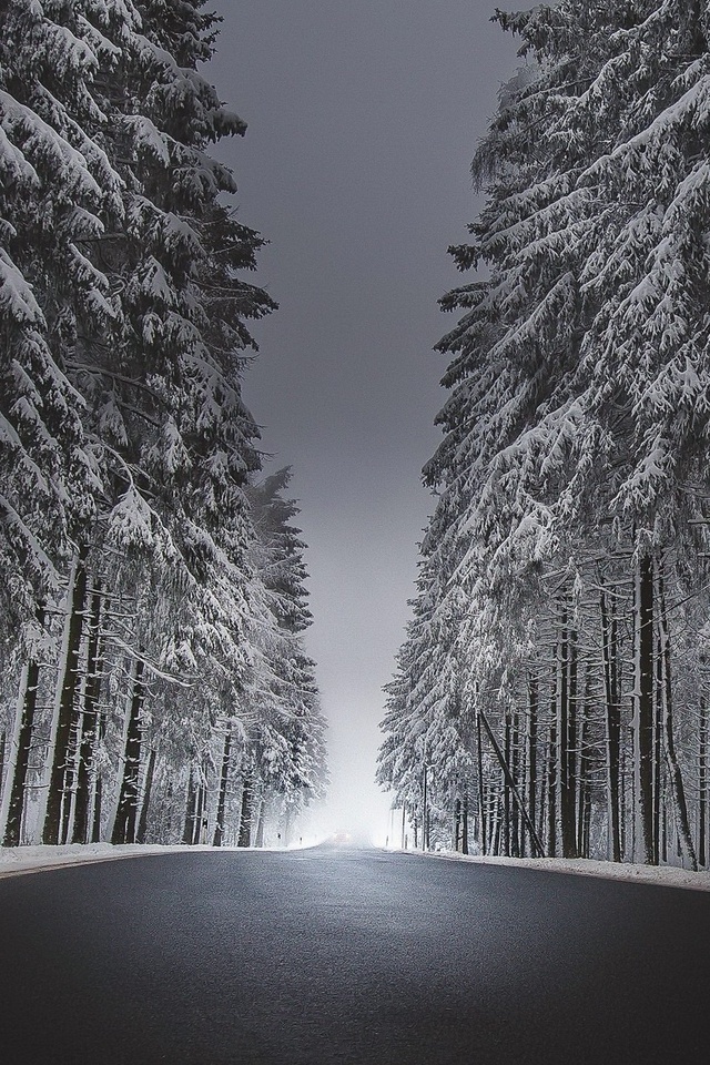 640x960 Winter Road Asphalt Snow Iphone 4 Iphone 4s Hd 4k Wallpapers Images Backgrounds Photos And Pictures