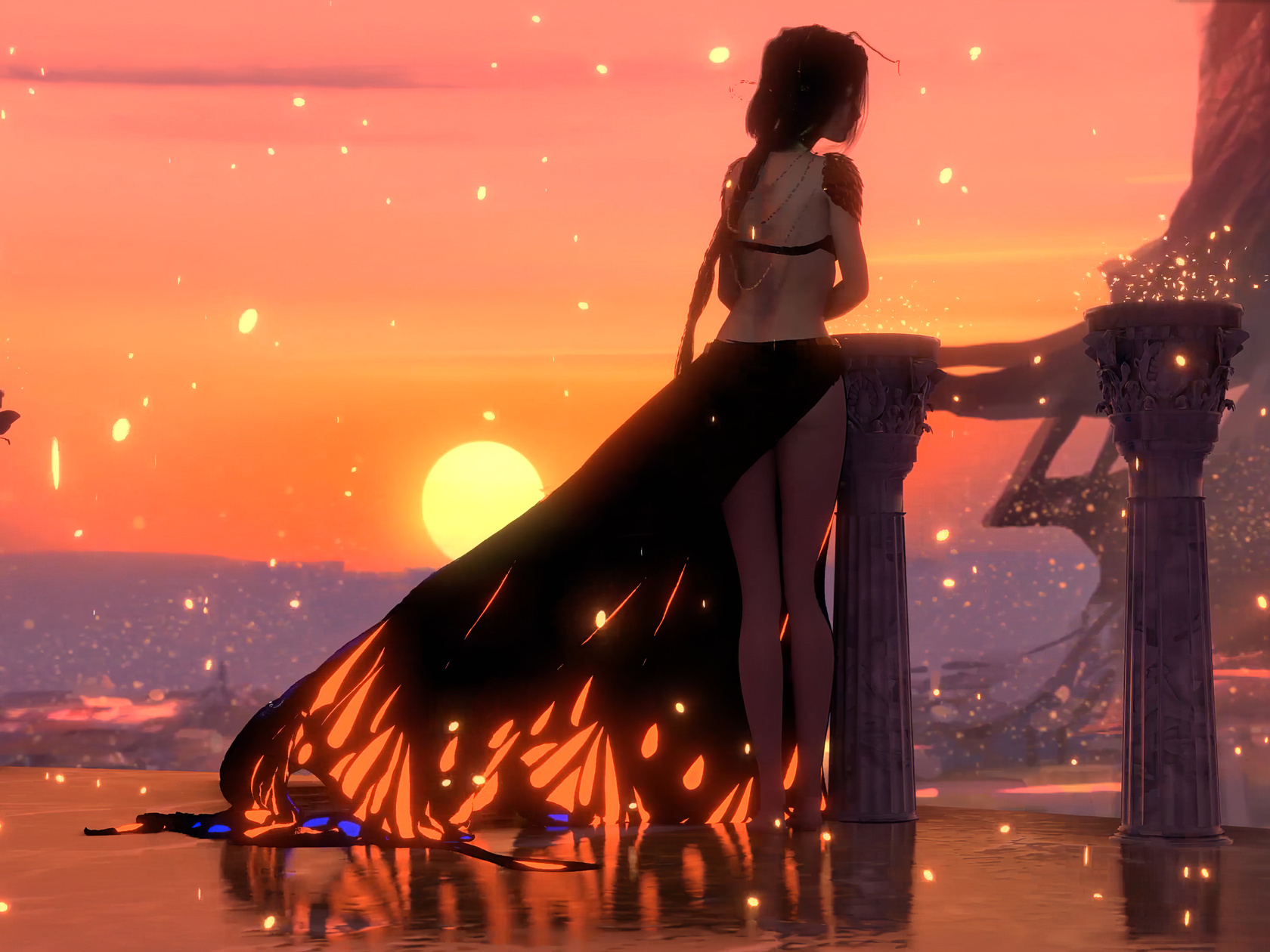 1680x1260 Wlop Anime Girl Sunset 4k 1680x1260 Resolution HD 4k ...