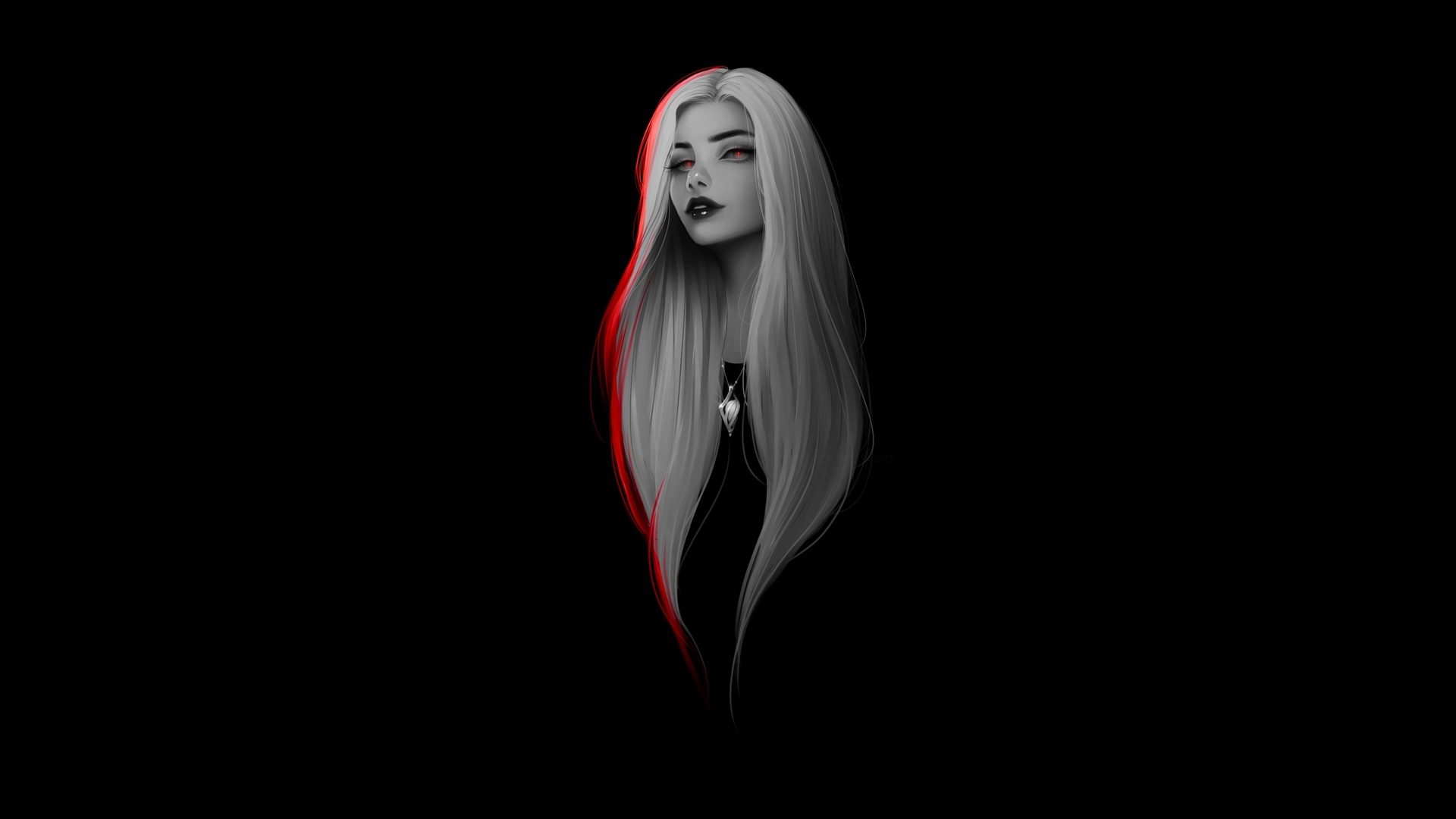 1920x1080 Women White Long Hairs Dark Minimalism Laptop Full HD 1080P HD 4k  Wallpapers, Images, Backgrounds, Photos and Pictures