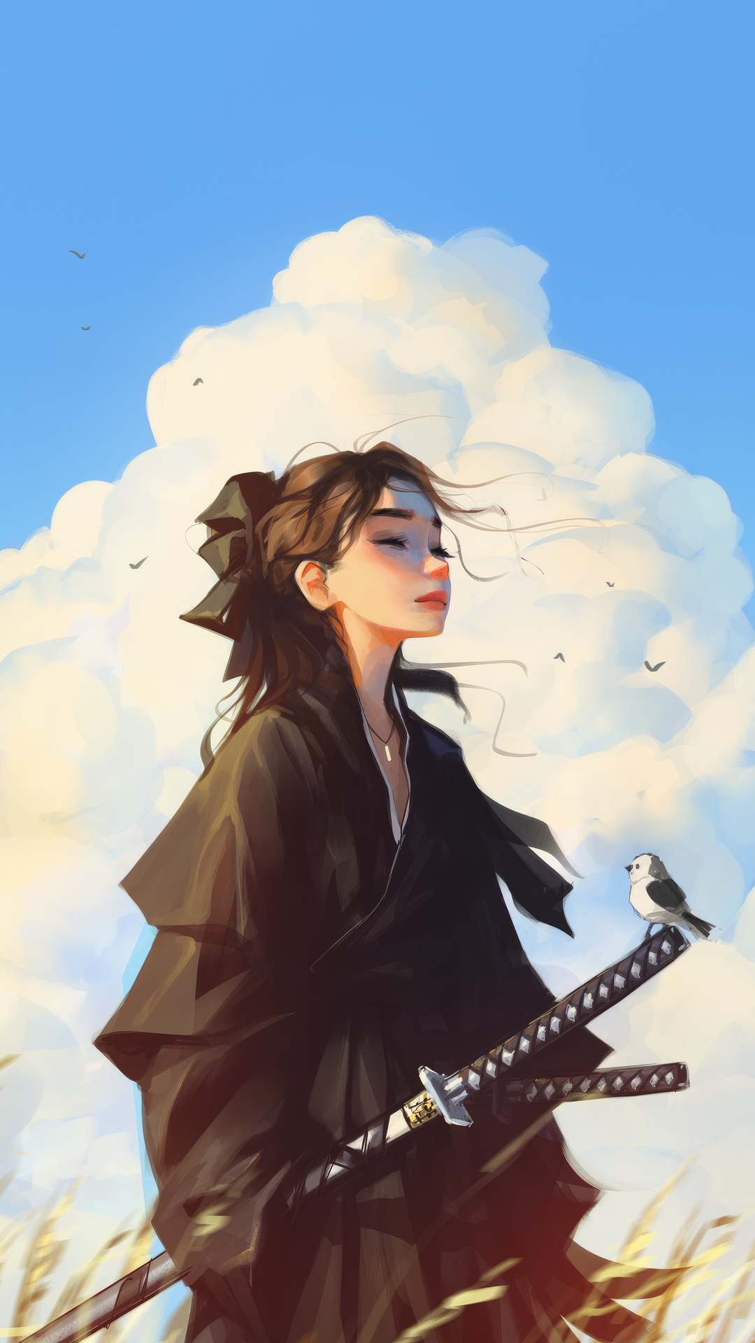 1080x1920 Women With Sword Hair Blowing In The Wind Iphone 7,6s,6 Plus ...