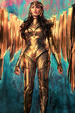 320x480 Wonder Woman 1984 Golden Armor Suit Apple Iphone,iPod Touch ...