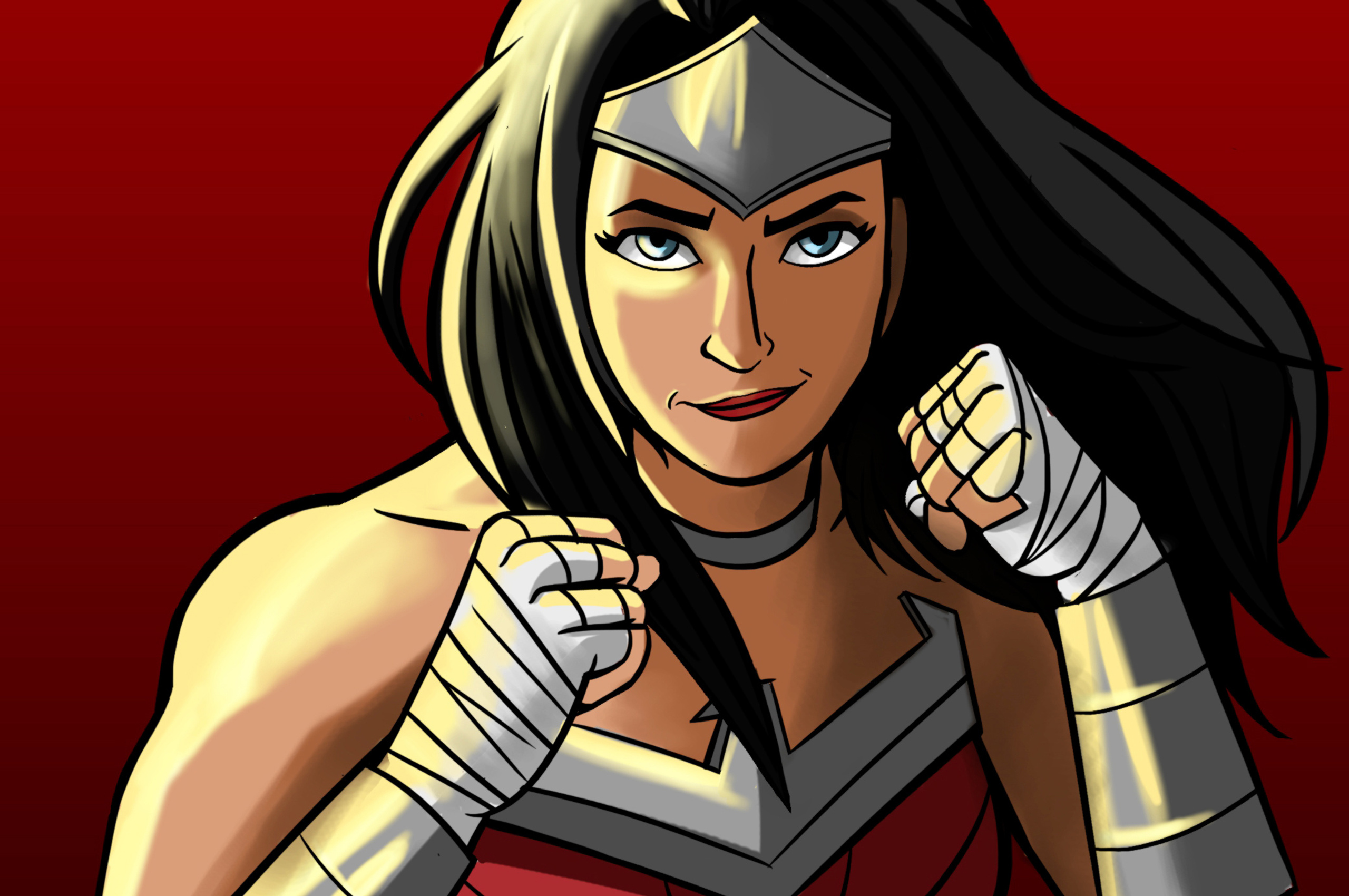 2560x1700 Wonder Woman Cartoon Artworks Chromebook Pixel Hd 4k