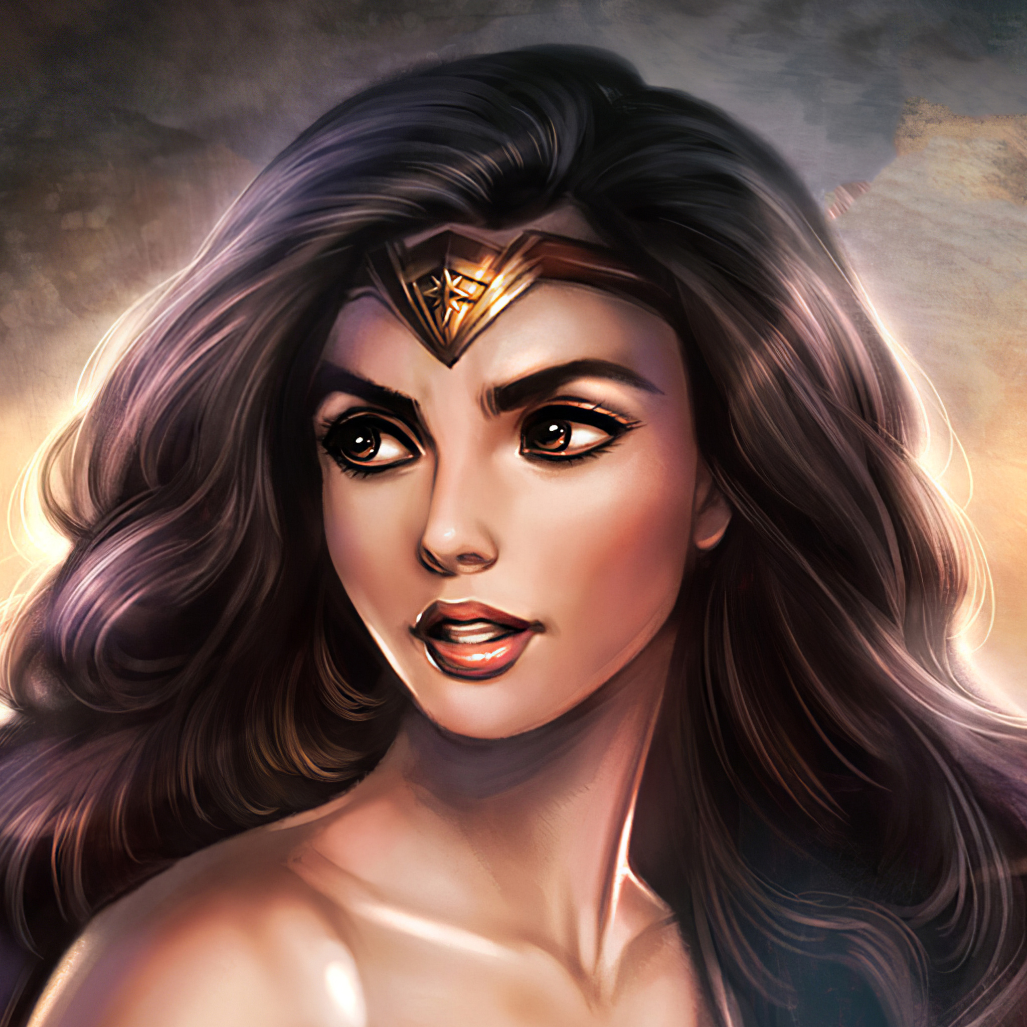 2048x2048 Wonder Woman Cute Artwork Ipad Air ,HD 4k Wallpapers,Images ...