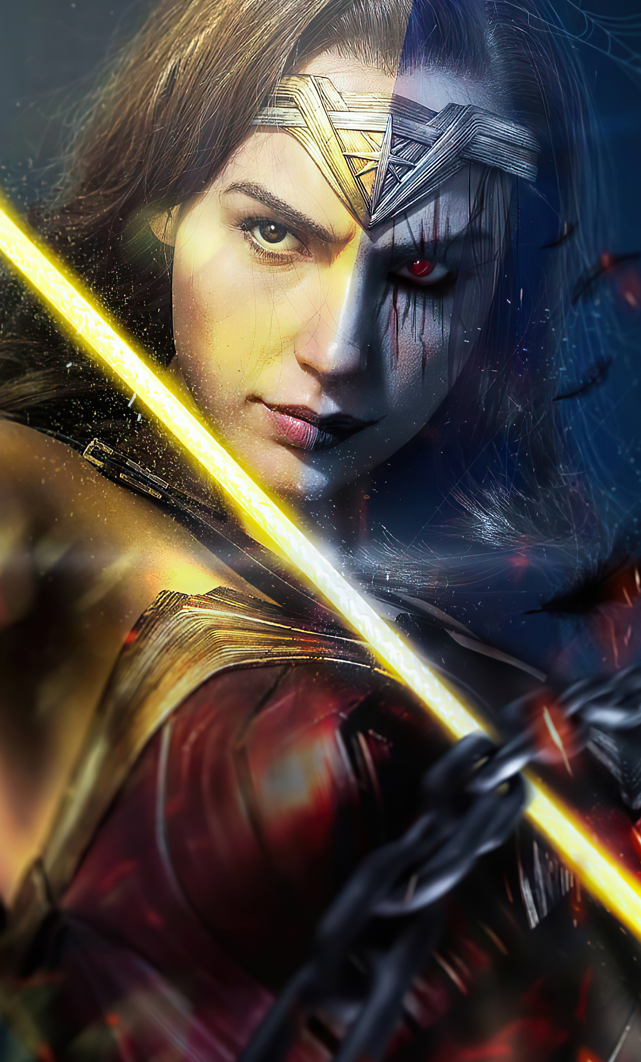 1280x2120 Wonder Woman Dark 2020 iPhone 6+ ,HD 4k Wallpapers,Images