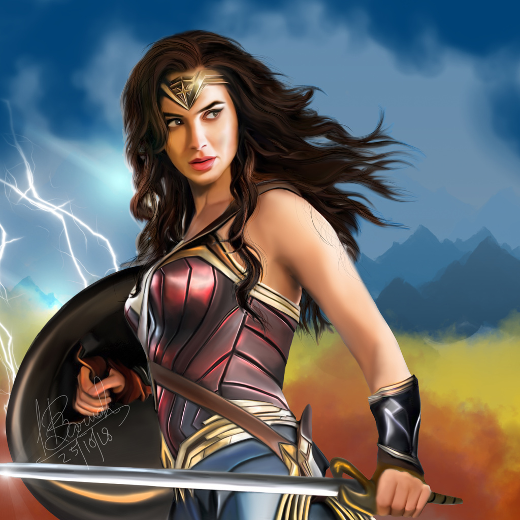 1024x1024 Wonder Woman Fan Art 10k 1024x1024 Resolution HD 4k ...