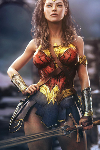 320x480 Wonder Woman Fantasy DC Fan Art Apple Iphone,iPod Touch,Galaxy ...